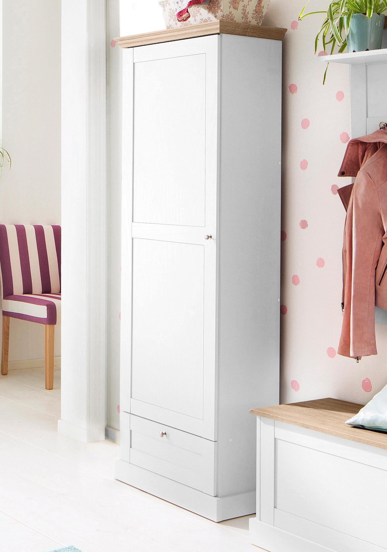 home affaire kledingkast binz met mooie hout-look, met vele opbergmogelijkheden, hoogte 180 cm wit