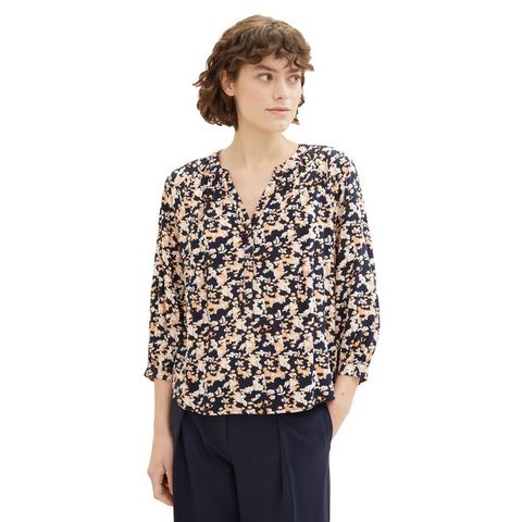 NU 20% KORTING: Tom Tailor Gedessineerde blouse met serafino-kraag
