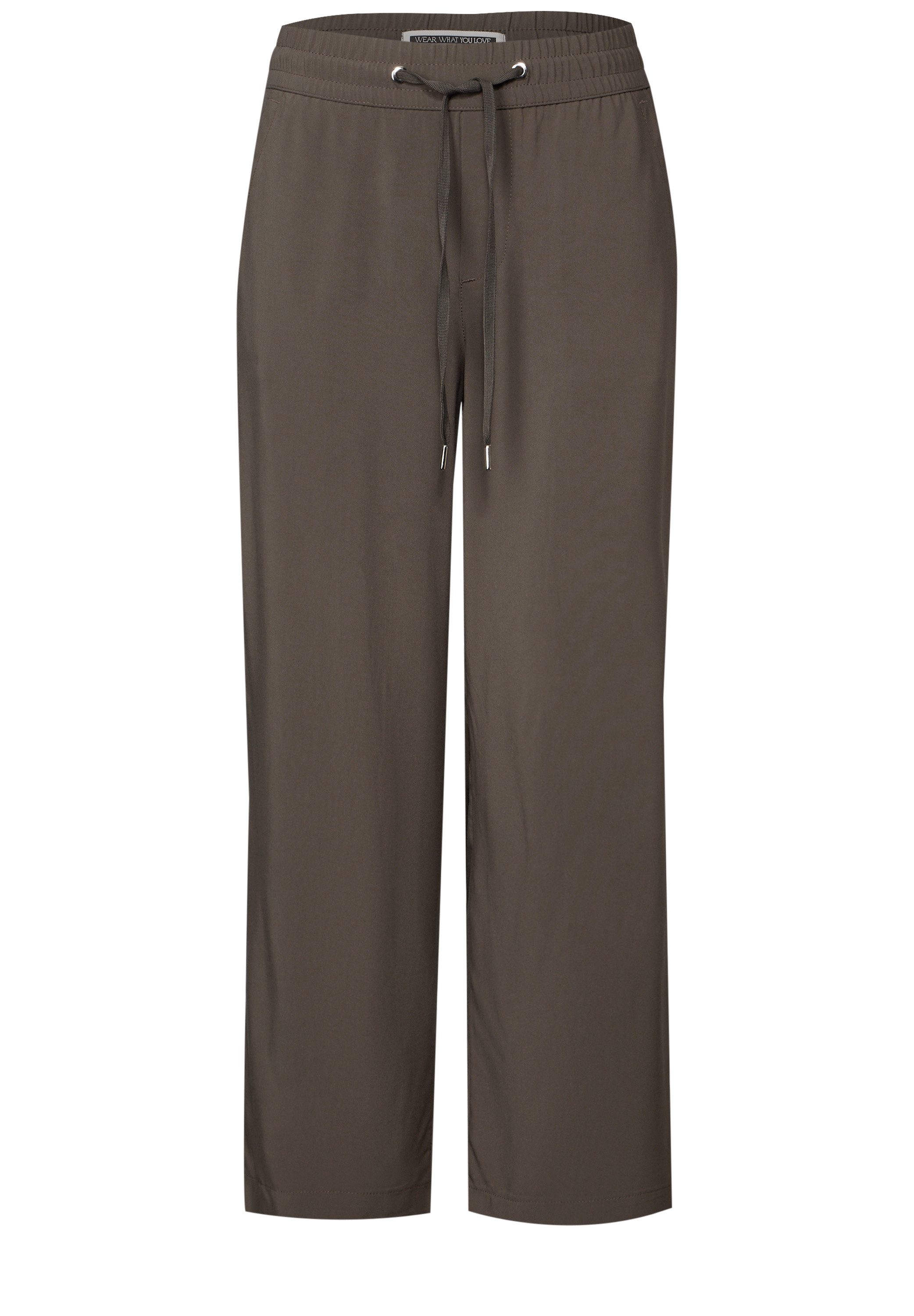 STREET ONE Stoffen broek Style Emee elastische band met rijgkoord