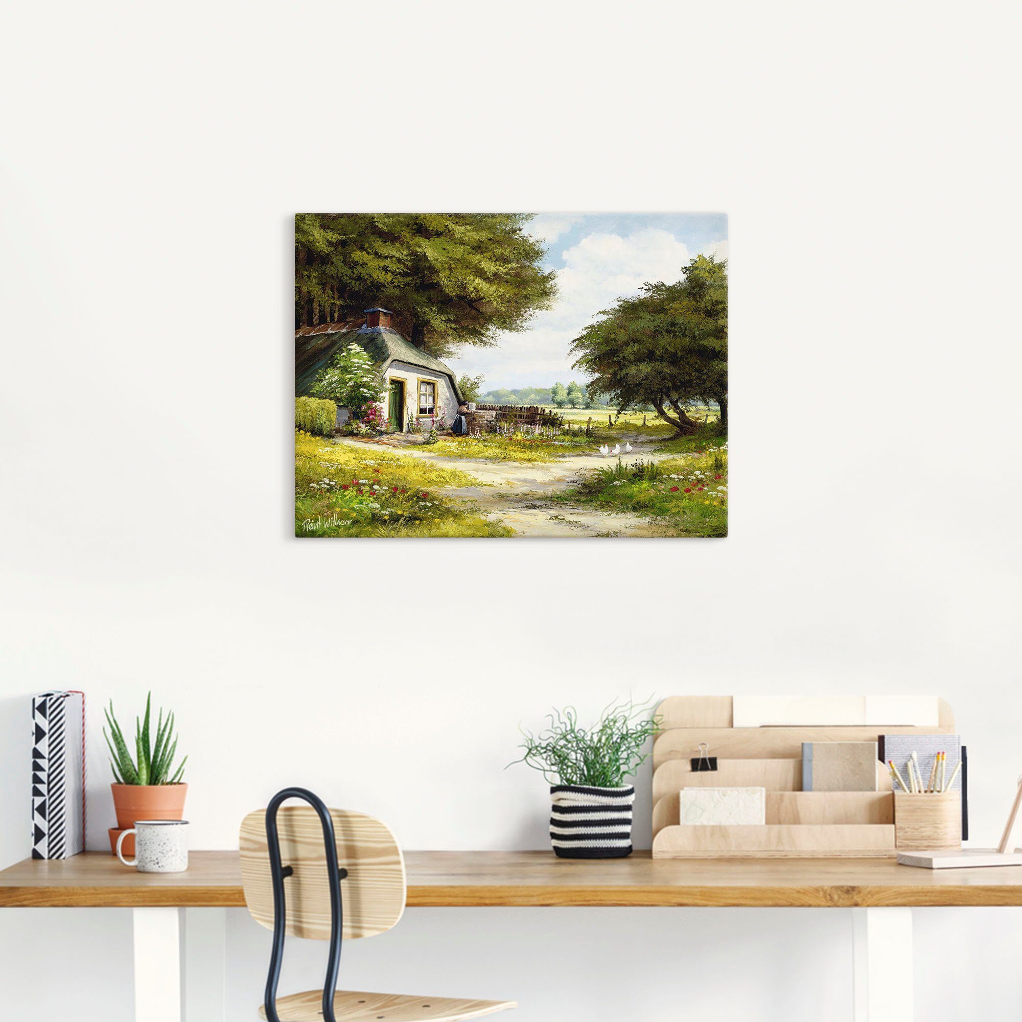 Artland Artprint Boerderij als artprint op linnen, poster in verschillende formaten maten