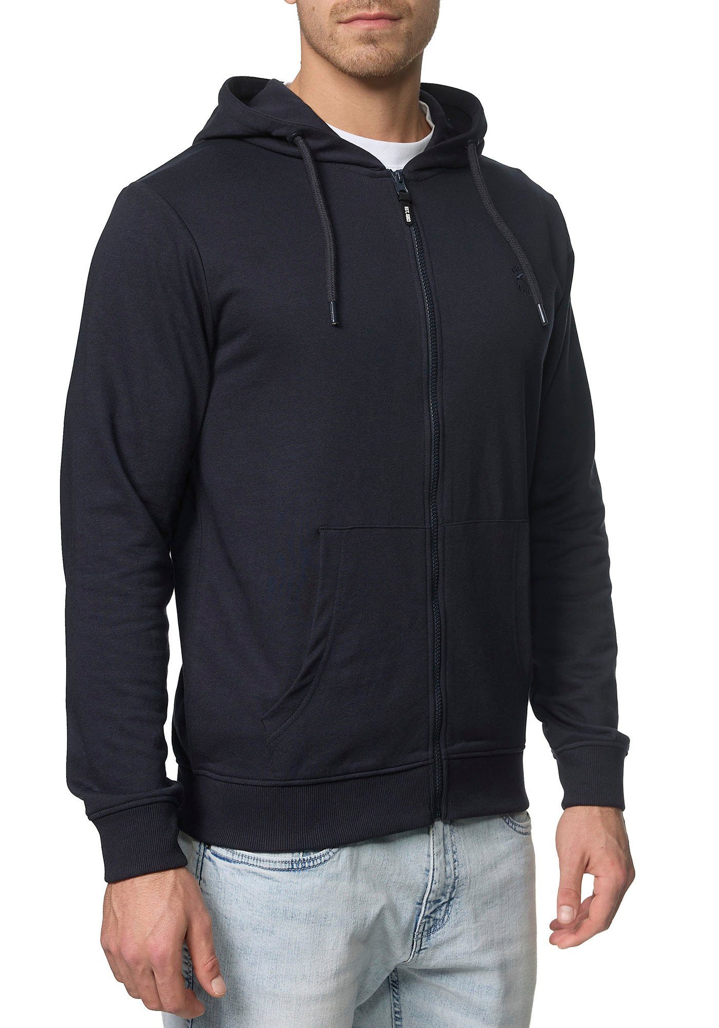 Indicode Capuchonsweatvest INWalton heren sweatvesten maat S blauw