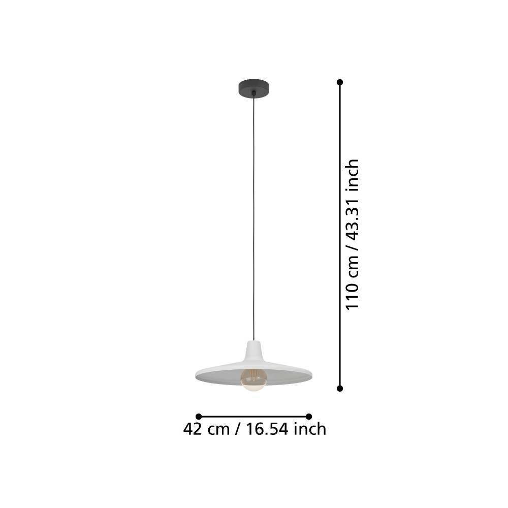 EGLO Hanglamp MINIERE Hanglamp, metaal in grijs, hanglamp met E27 fitting, Ø 42 cm (1 stuk)