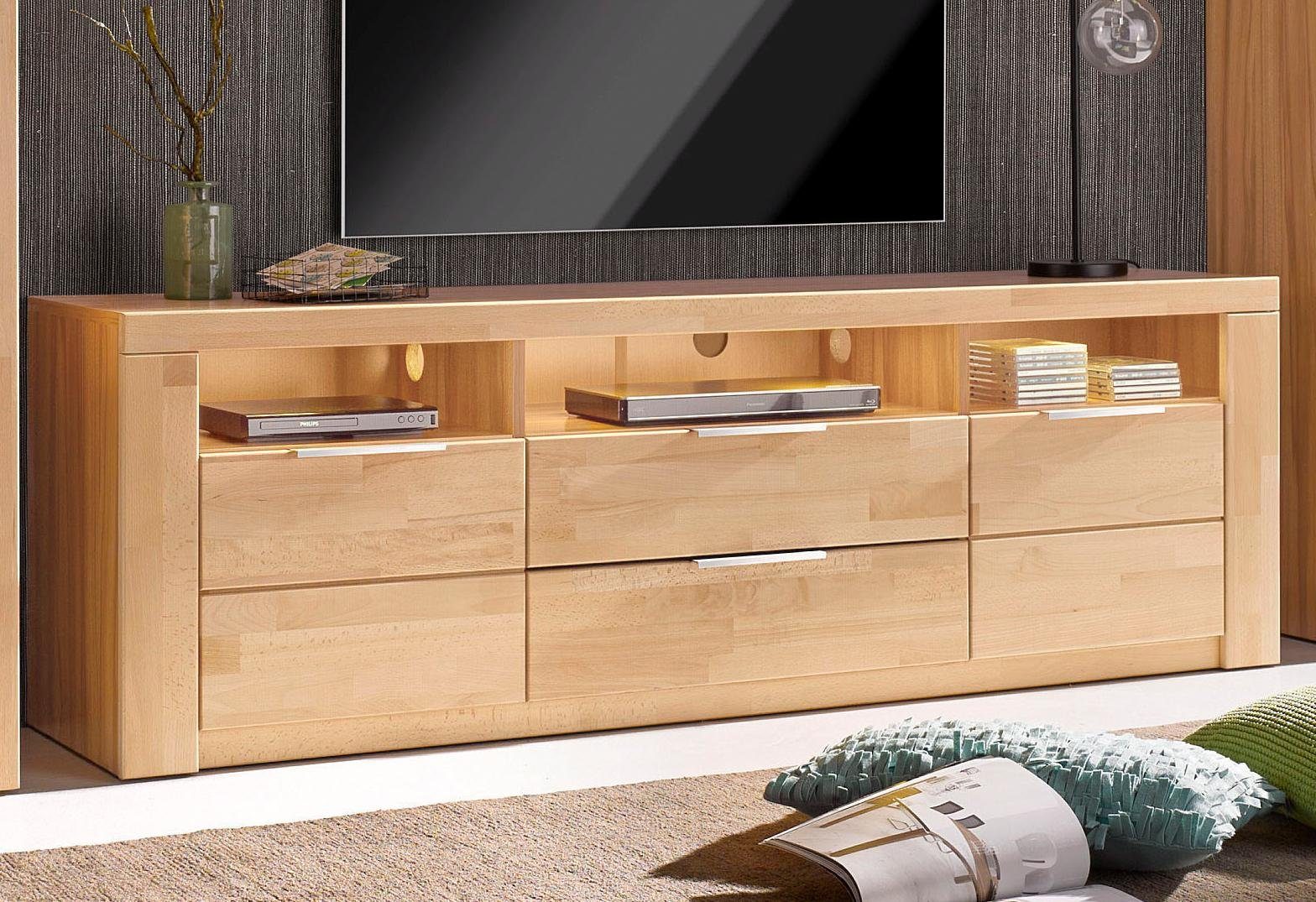Home affaire Tv-meubel Zara Breedte 180 cm lowboards maat 180x40x57,5 cm bruin