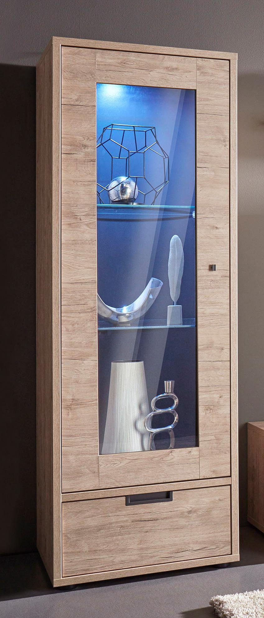 INOSIGN Vitrinekast Palma Hoogte 176 cm vitrinekasten beige