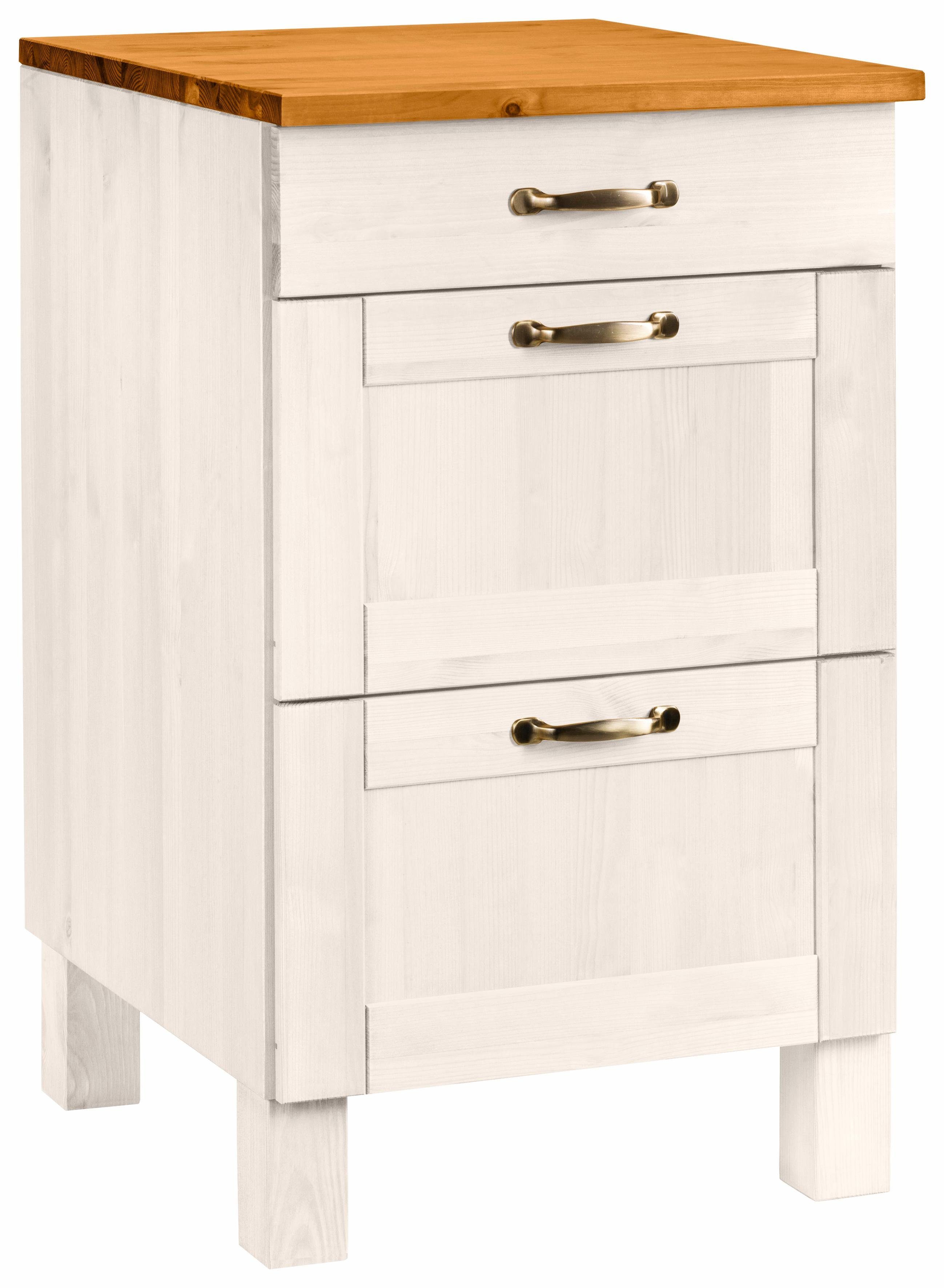 Home affaire Onderkast Alby Breedte 50 cm, 3 laden onderkasten maat 50 cm x 85 cm x 60 cm wit