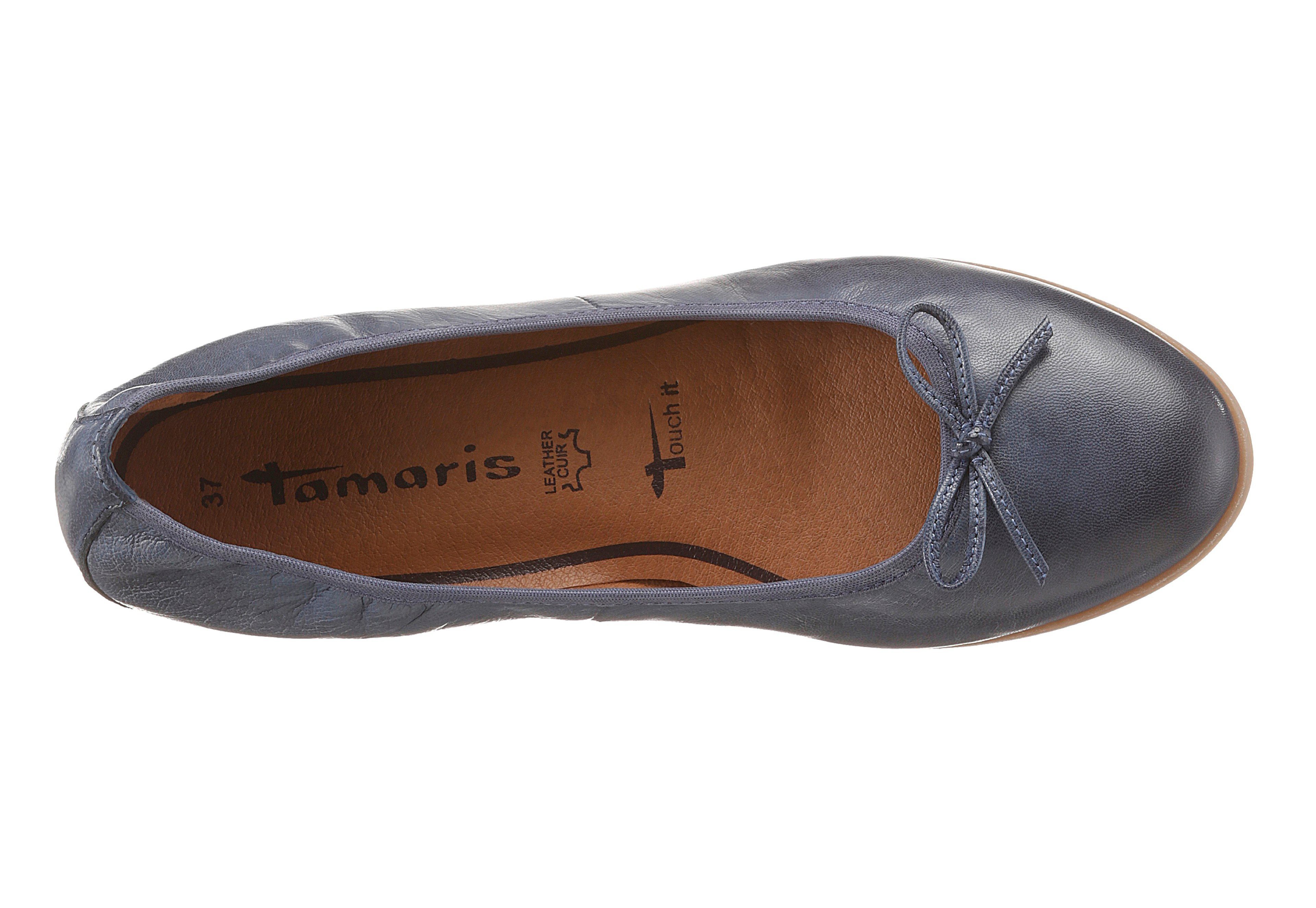 Tamaris Ballerina's Flats, slipper, businessschoen met decoratieve strik