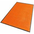 hanse home vloerkleed deco soft wasbaar, unikleur design, antislip, robuust, gemakkelijk in onderhoud, absorberend, entree oranje