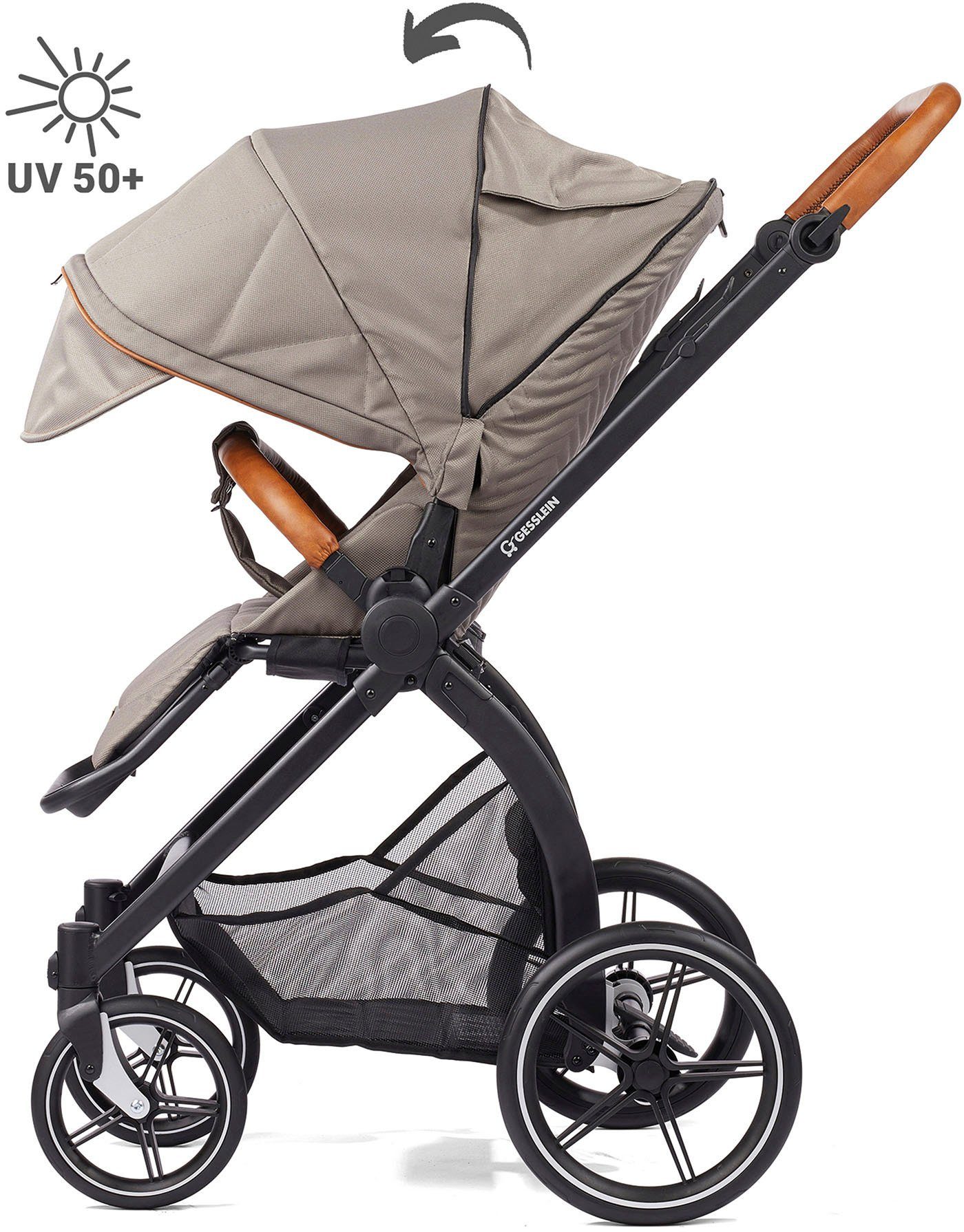 Gesslein Combi-kinderwagen FX4 Soft+ met opzetstukStyle, zwart/cognac