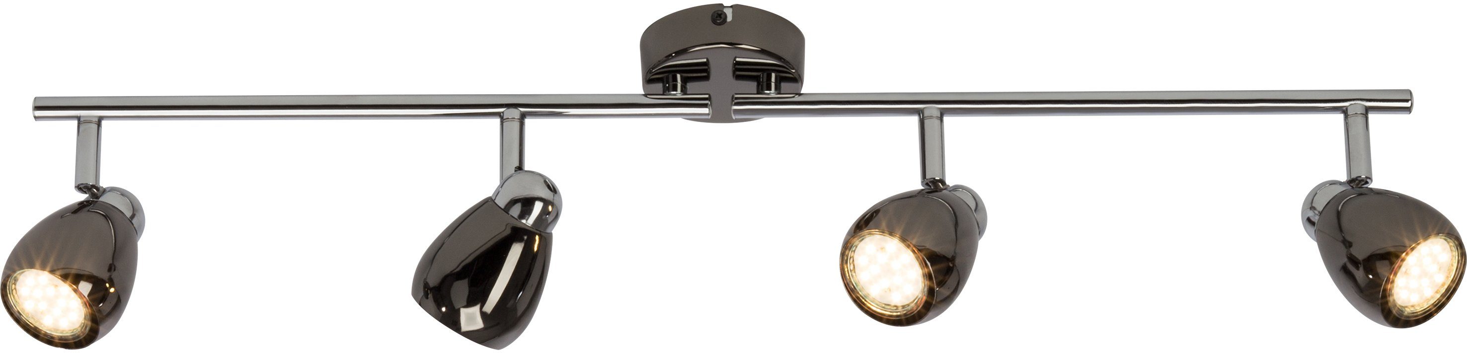 Brilliant Leuchten LED plafondspot Milano 71 cm breedte, 4 x gu10 lampen inclusief, metaal, zwart chroom