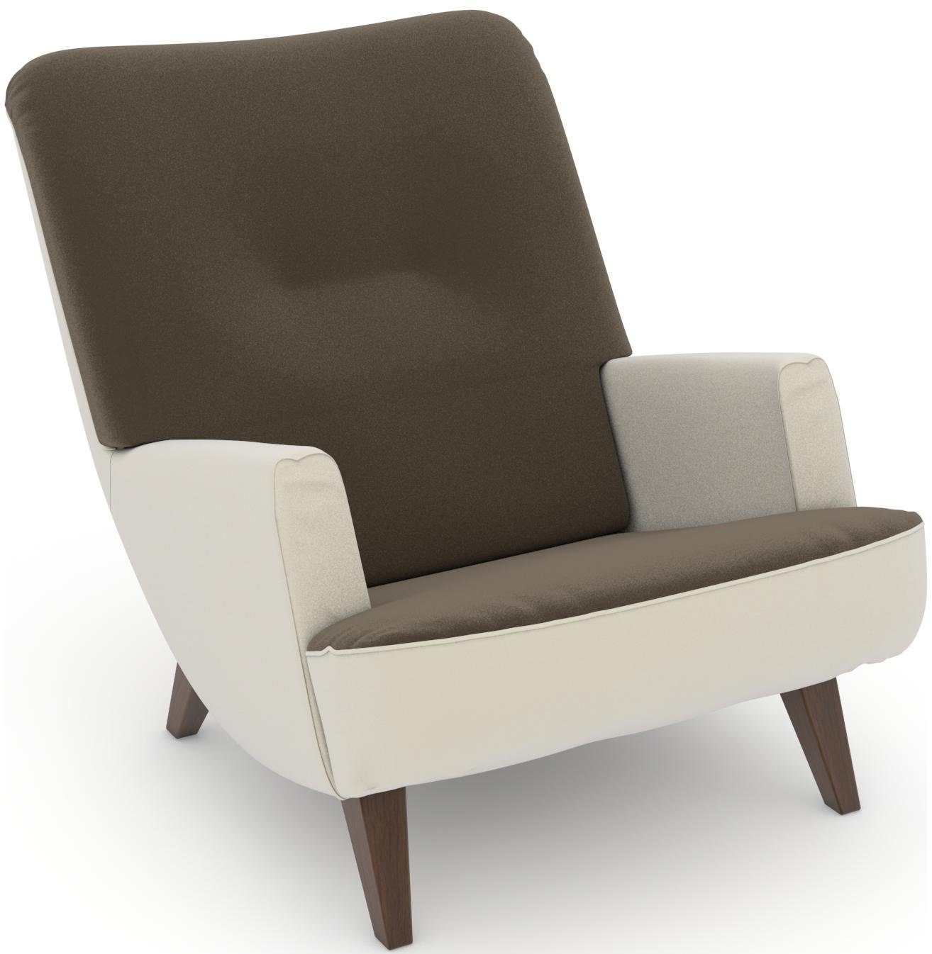 Max Winzer® Loungestoel Build-a-chair Borano in retro-look, om zelf te stylen (set)