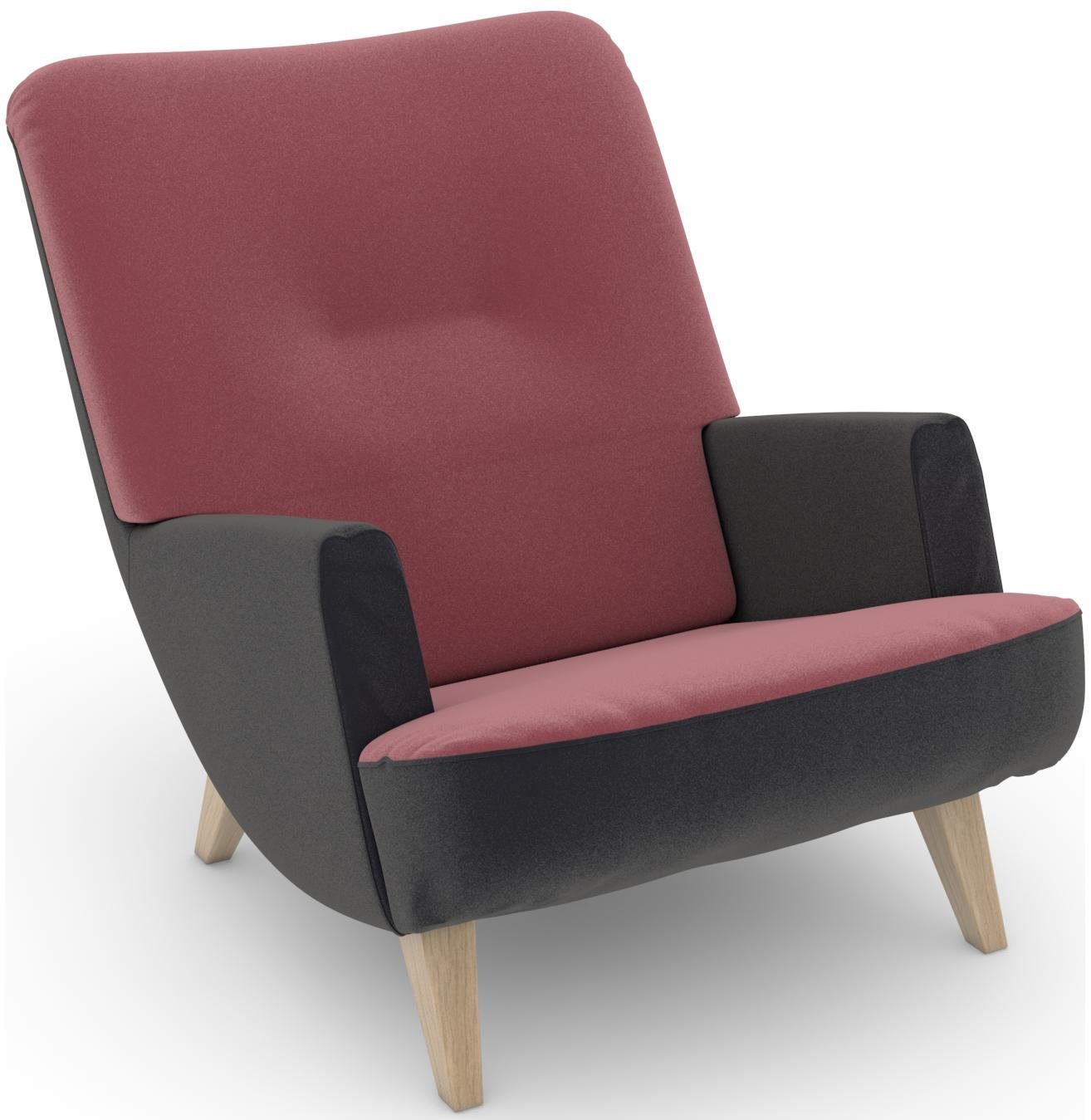 Max Winzer® Loungestoel Build-a-chair Borano in retro-look, om zelf te stylen