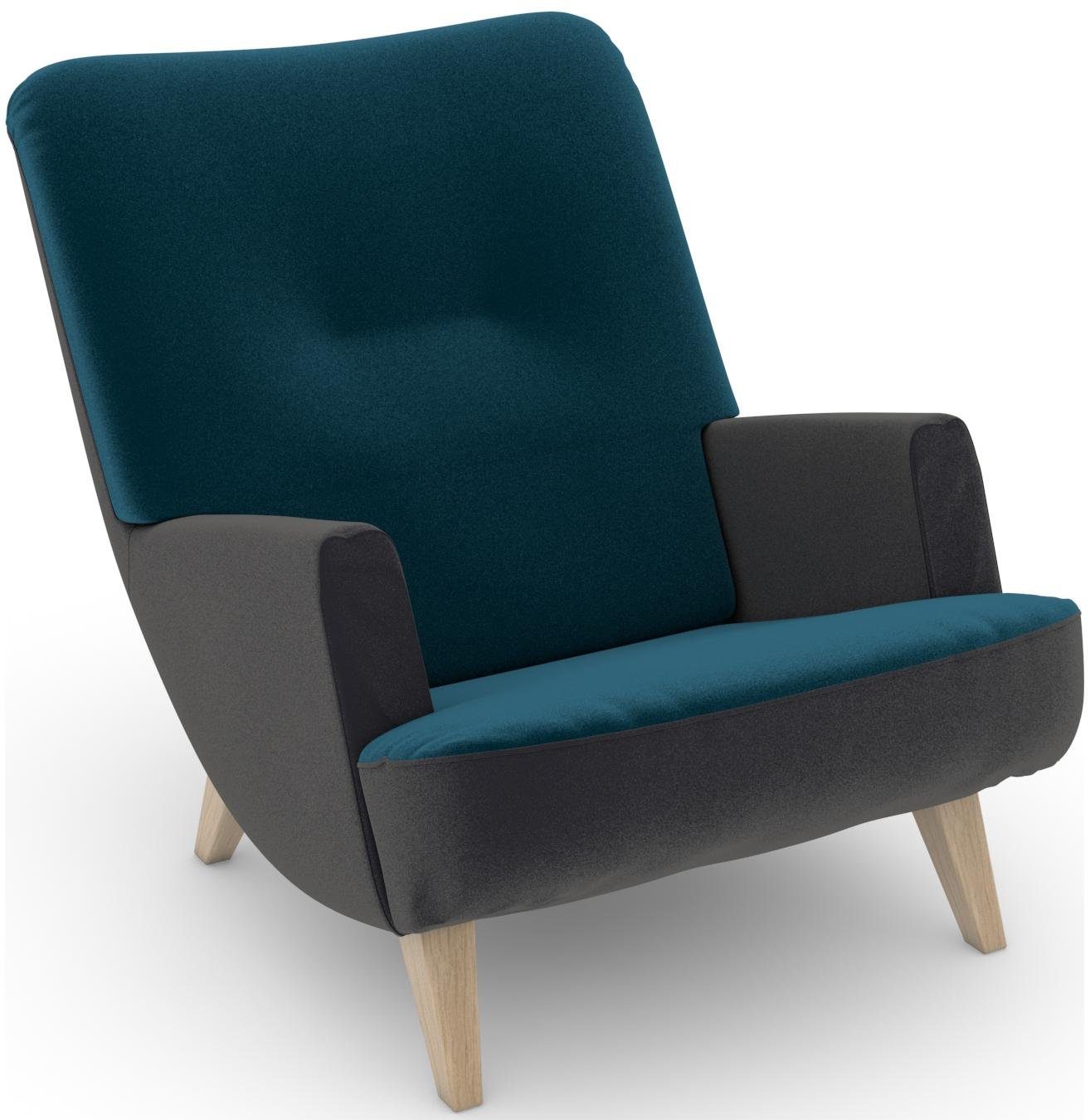 Max Winzer® Loungestoel Build-a-chair Borano in retro-look, om zelf te stylen