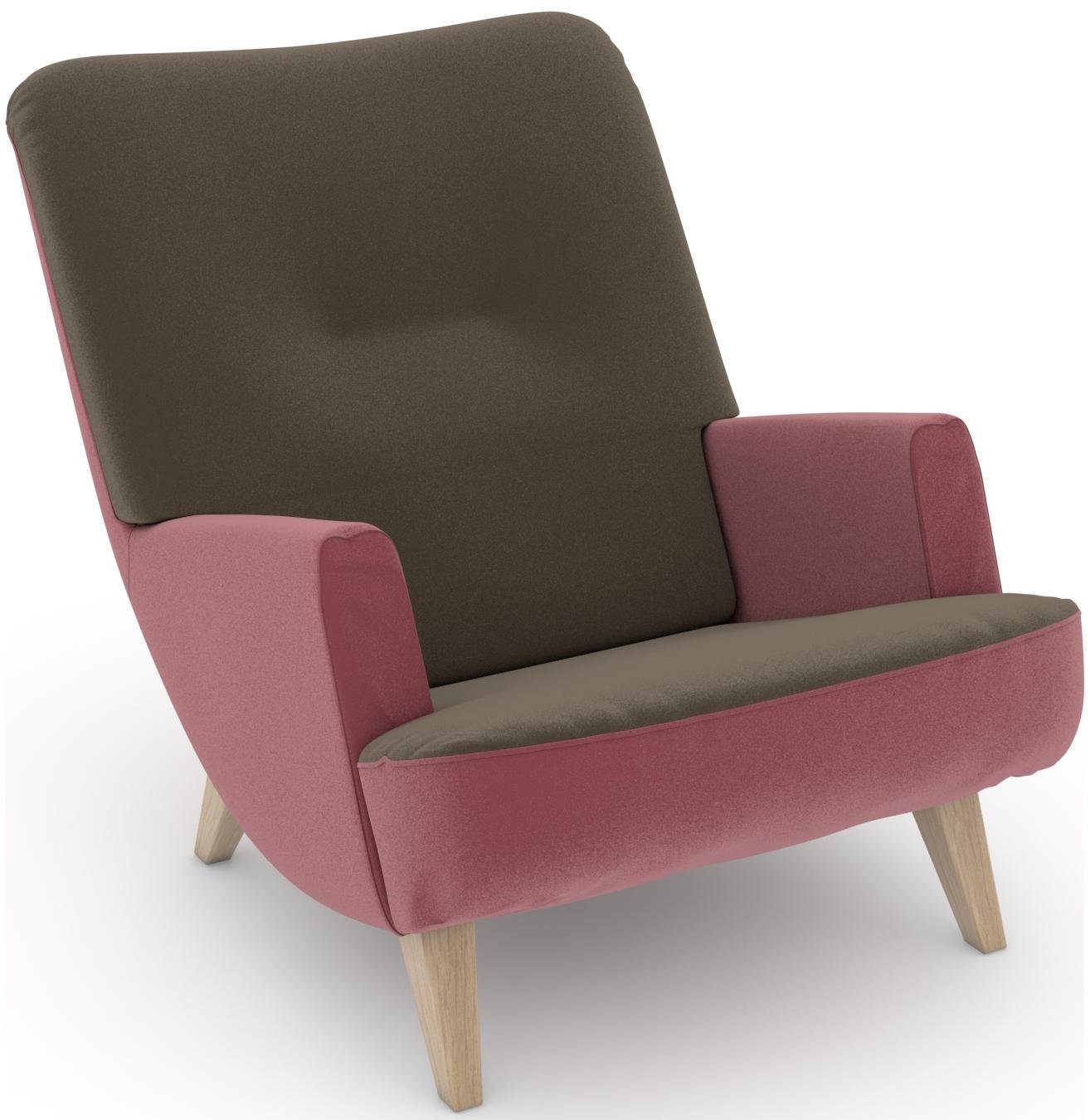 Max Winzer® Loungestoel Build-a-chair Borano in retro-look, om zelf te stylen