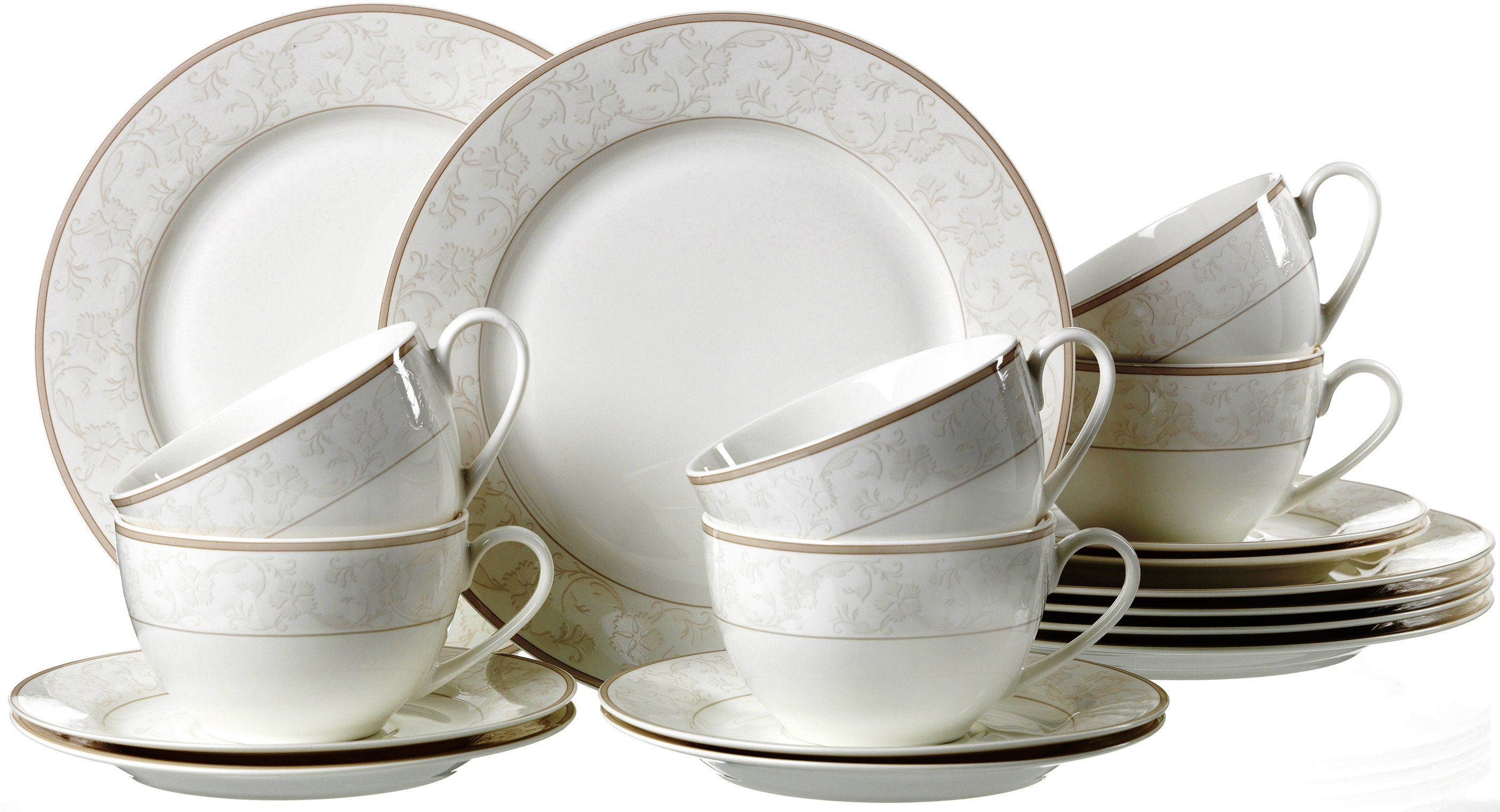 Ritzenhoff & Breker Koffieservies Serviesset, servies ISABELLA opvallend design, 18 delen, voor 6 personen (set, 18-delig) serviezen wit
