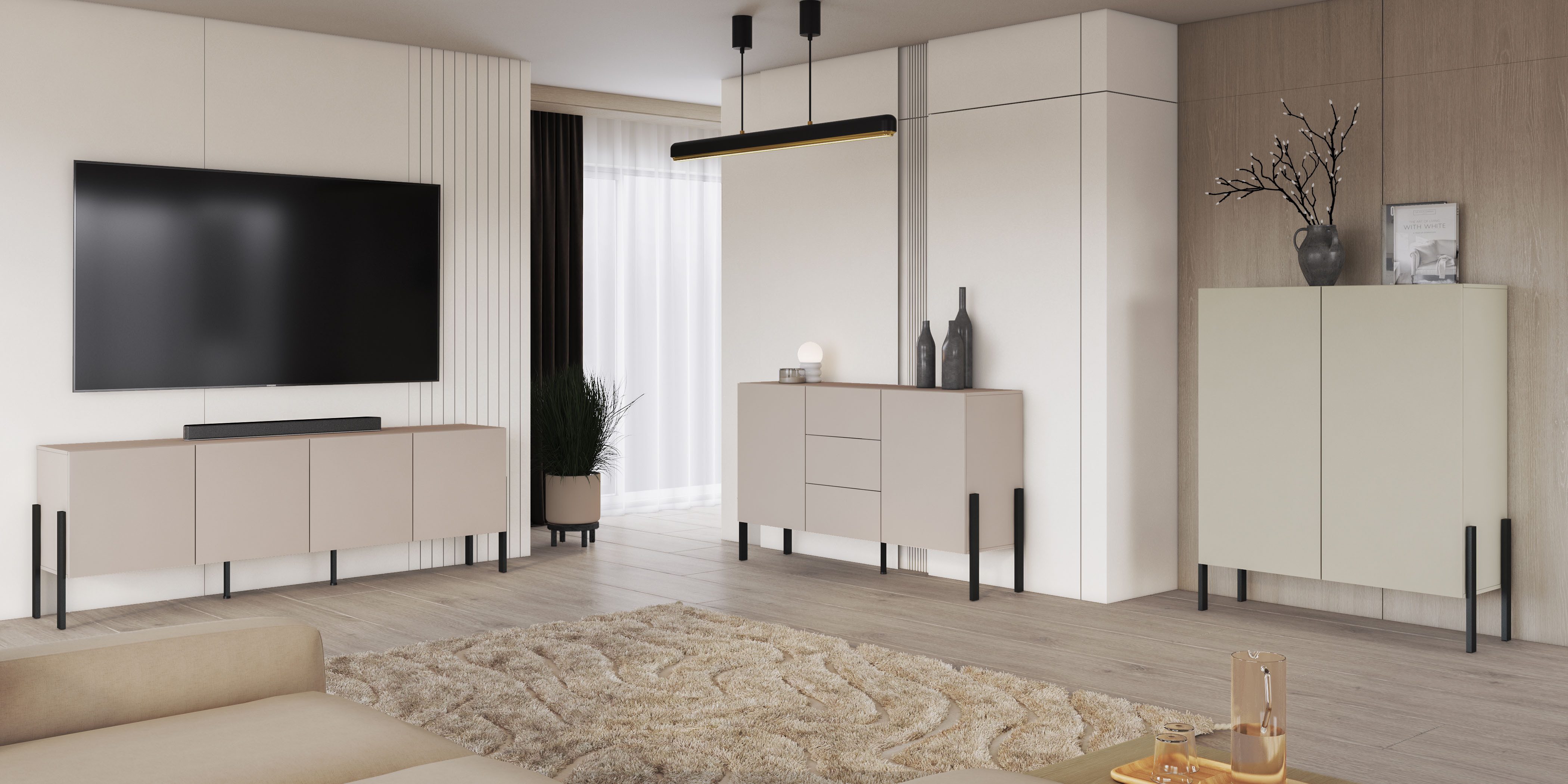 INOSIGN Dressoir Jukon, breedte 150 of 180 cm, moderne grepless commode