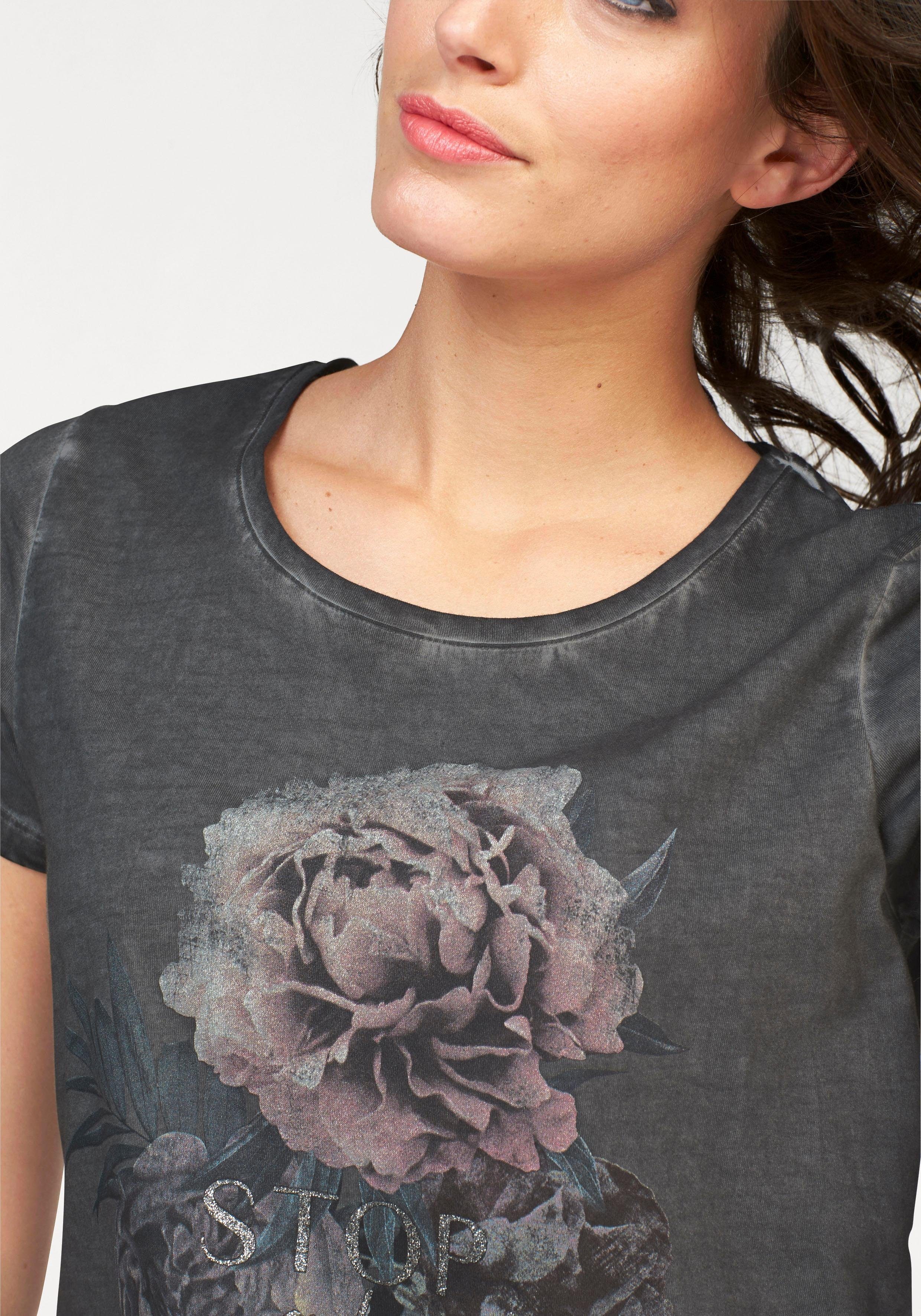 Aniston CASUAL T-shirt met oil-dyed-wassing