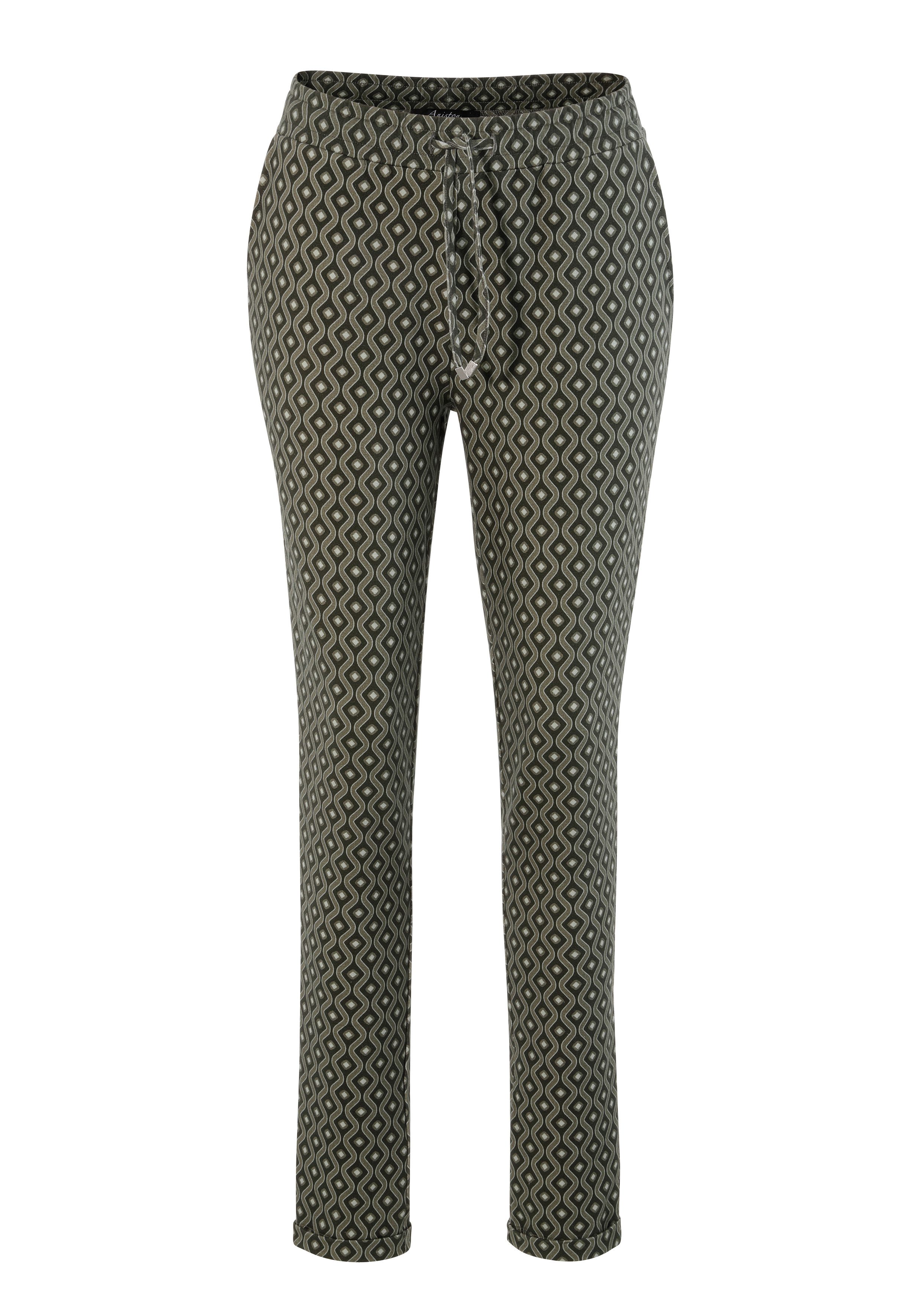 Aniston CASUAL Comfortbroek met interessant, grafisch patroon