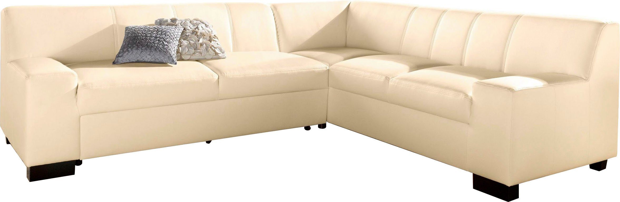 DOMO collection Hoekbank Norma Top, elegant en modern, platte armleuningen, L-vorm