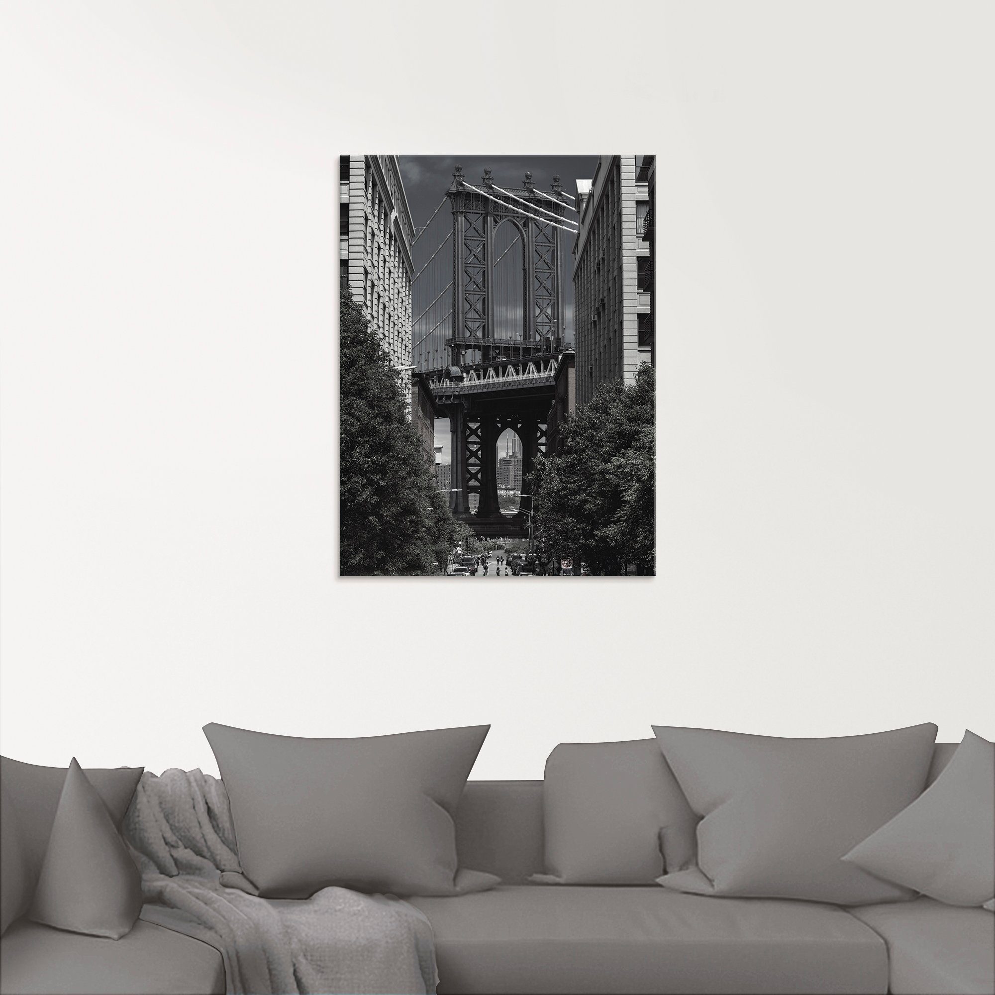 Artland Print op glas New York Manhattan Bridge II