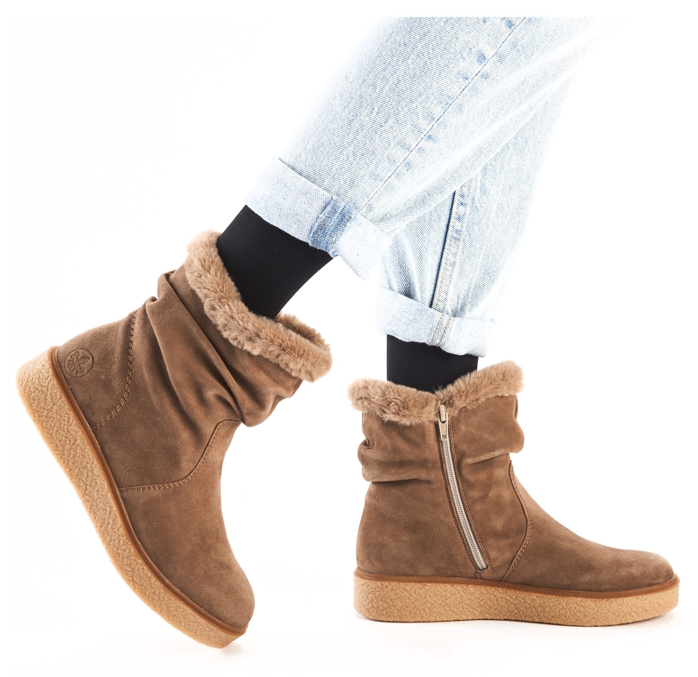 Rieker Winterlaarzen enkellaars, slouchy schacht, met binnenrits