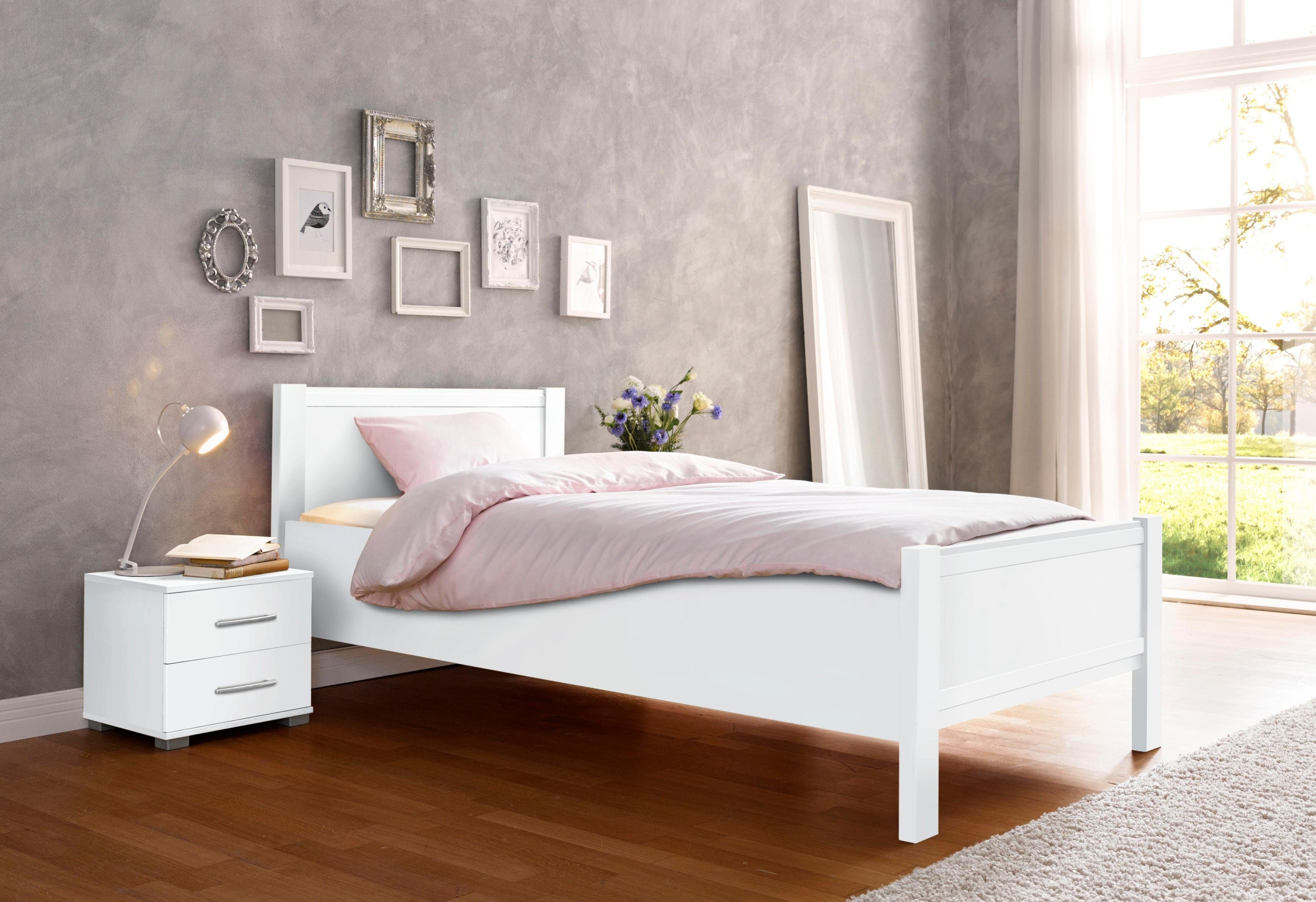 priess Bed Husum slaapkamer tienerkamer bedombouw met comforthoogte, verschillende uitvoeringen, hoogwaardige premium kwaliteit bedden wit