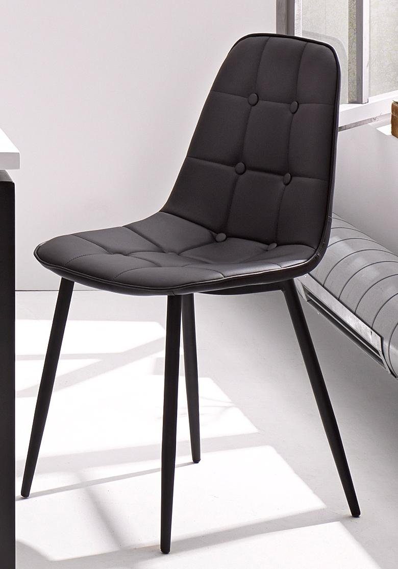 INOSIGN Eethoek Sabine + Luna Eettafel, breedte 160 cm en 4 eetkamerstoelen, overtrekstof in imitatieleer (set, 5-delig)