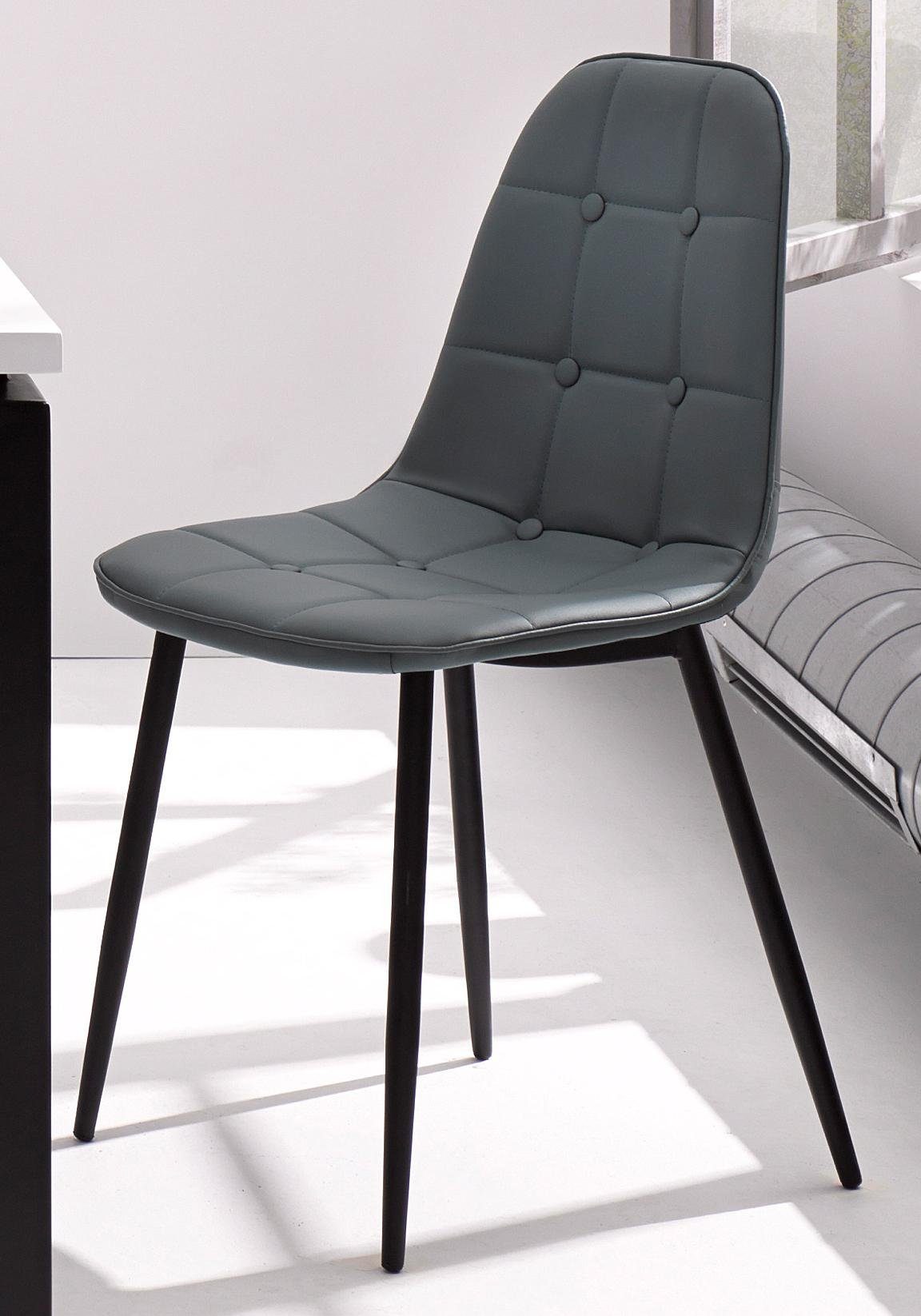 INOSIGN Eethoek Sabine + Luna Eettafel, breedte 120 cm en 4 eetkamerstoelen, overtrekstof in imitatieleer (set, 5-delig)