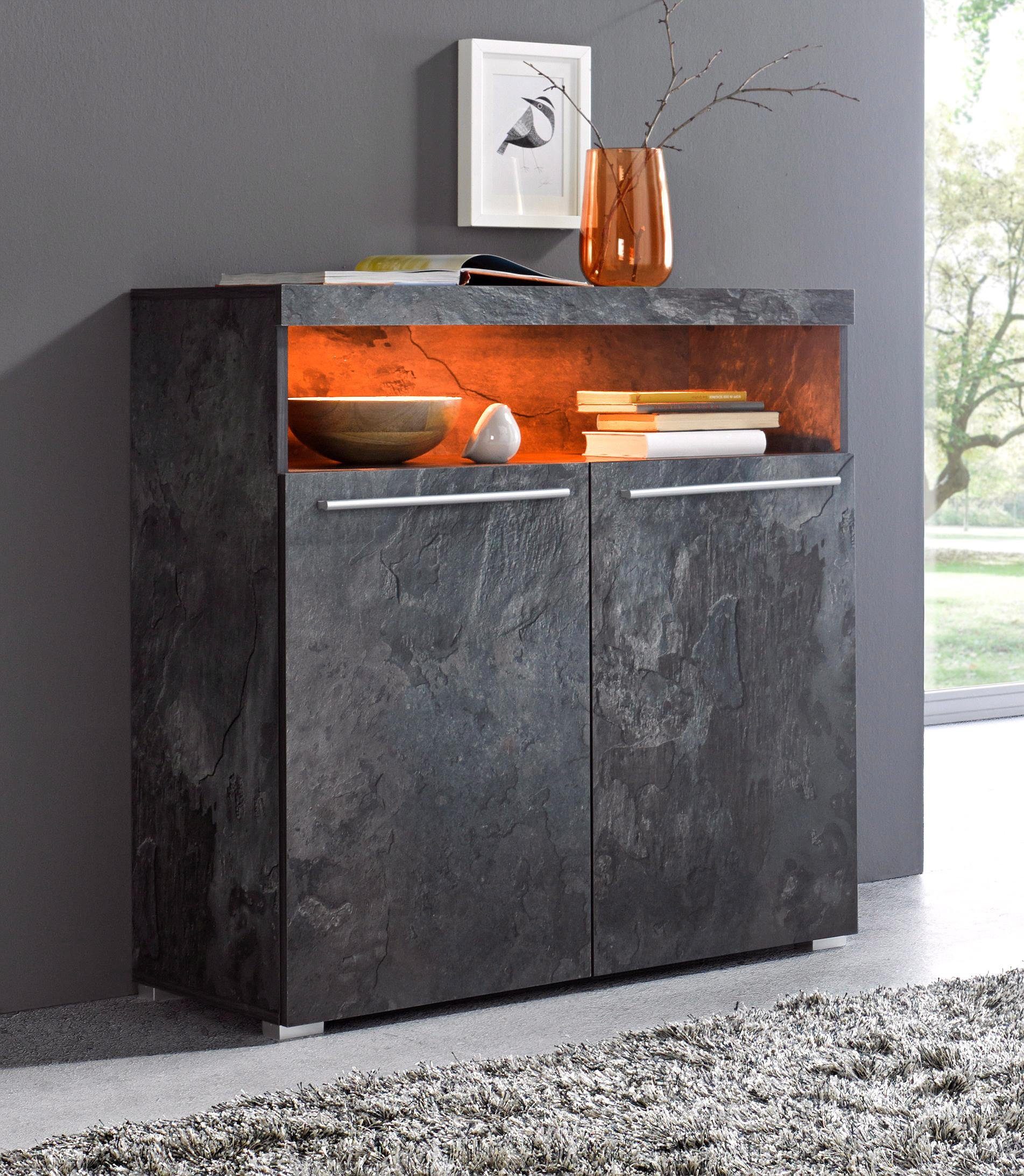 INOSIGN Kast India, breedte 91cm, stijlvolle dressoir met 2 deuren en open vak
