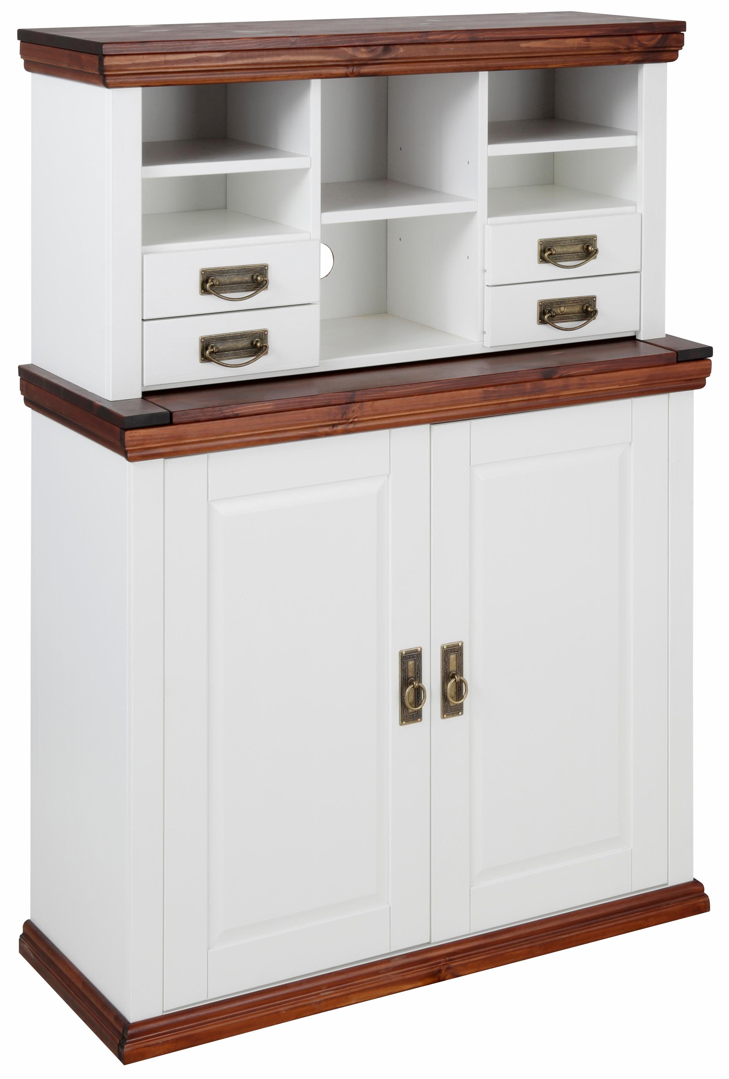 Home affaire Secretaire Konrad Bureau van massief hout, met veel opbergruimte, B89 x H122 cm