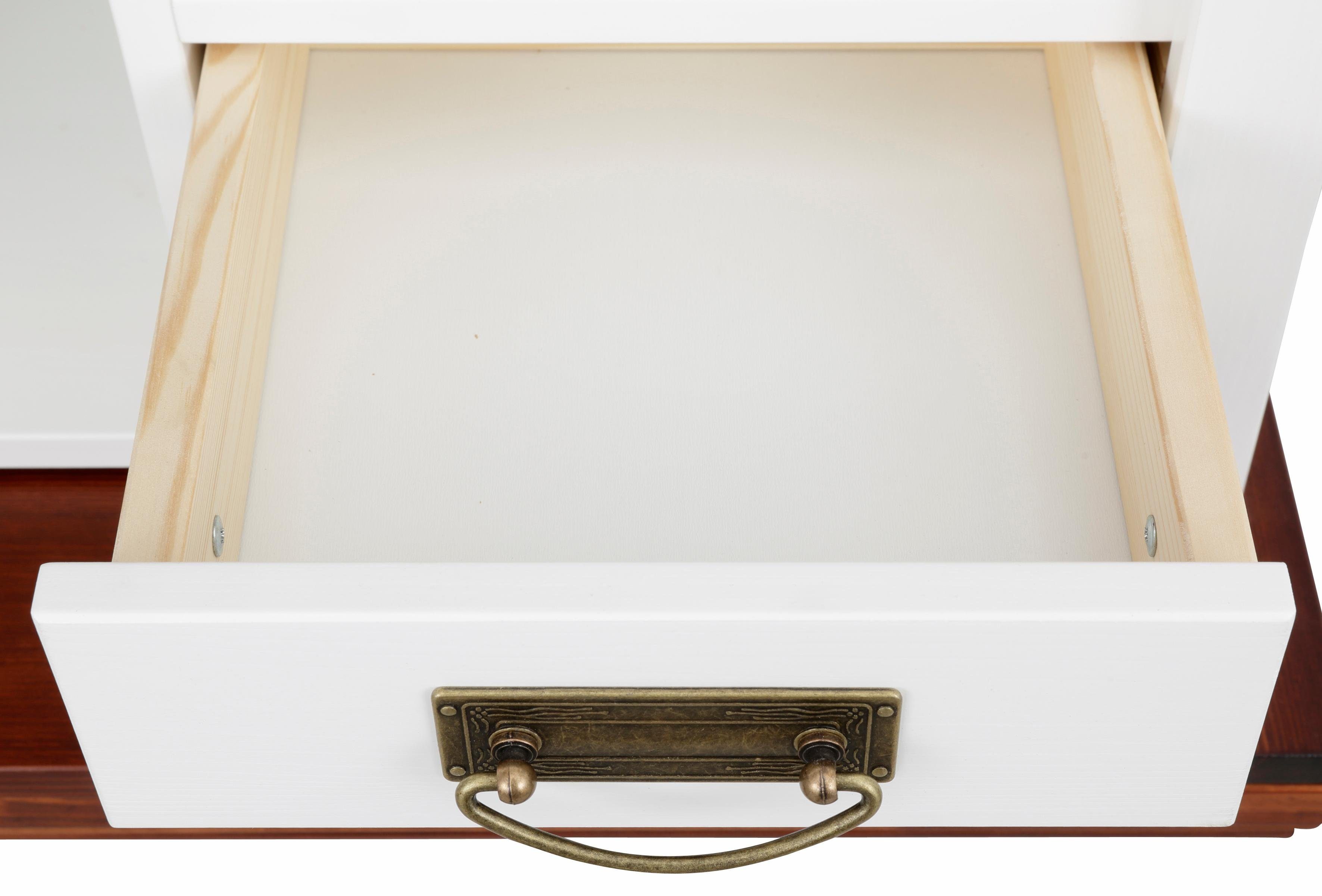 Home affaire Secretaire Konrad Bureau van massief hout, met veel opbergruimte, B89 x H122 cm