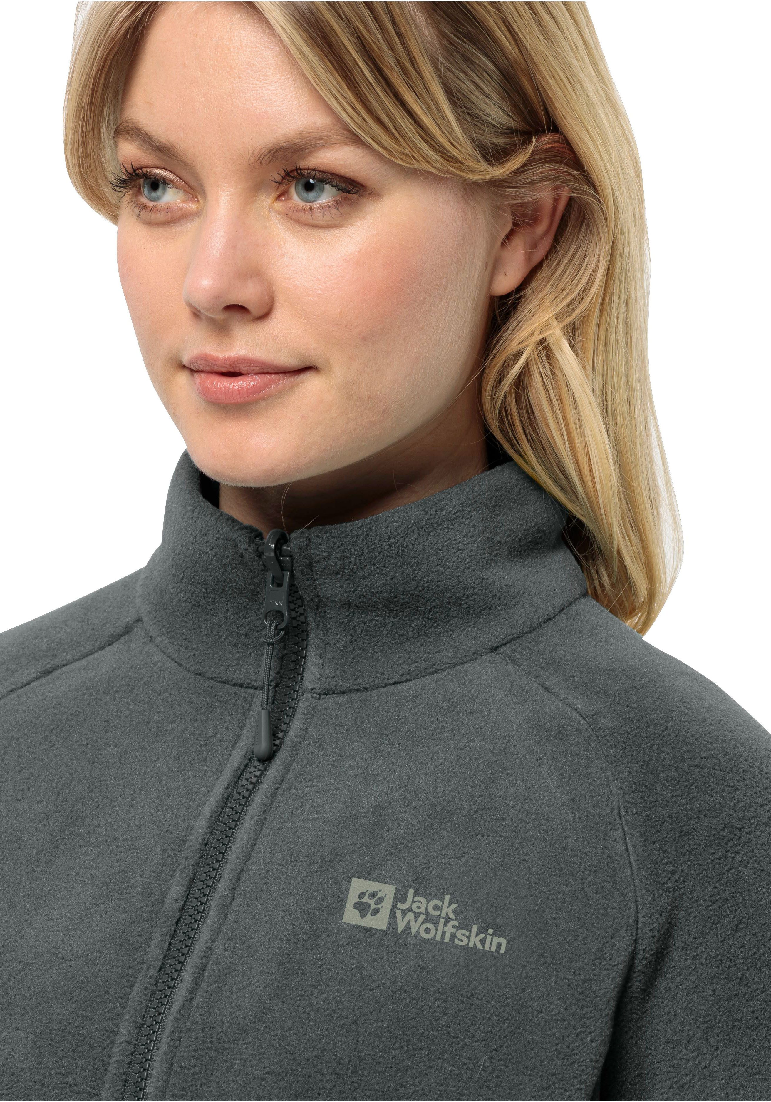 Jack Wolfskin Fleecejack MOONRISE FZ W met korte systeemrits voor wandelingen