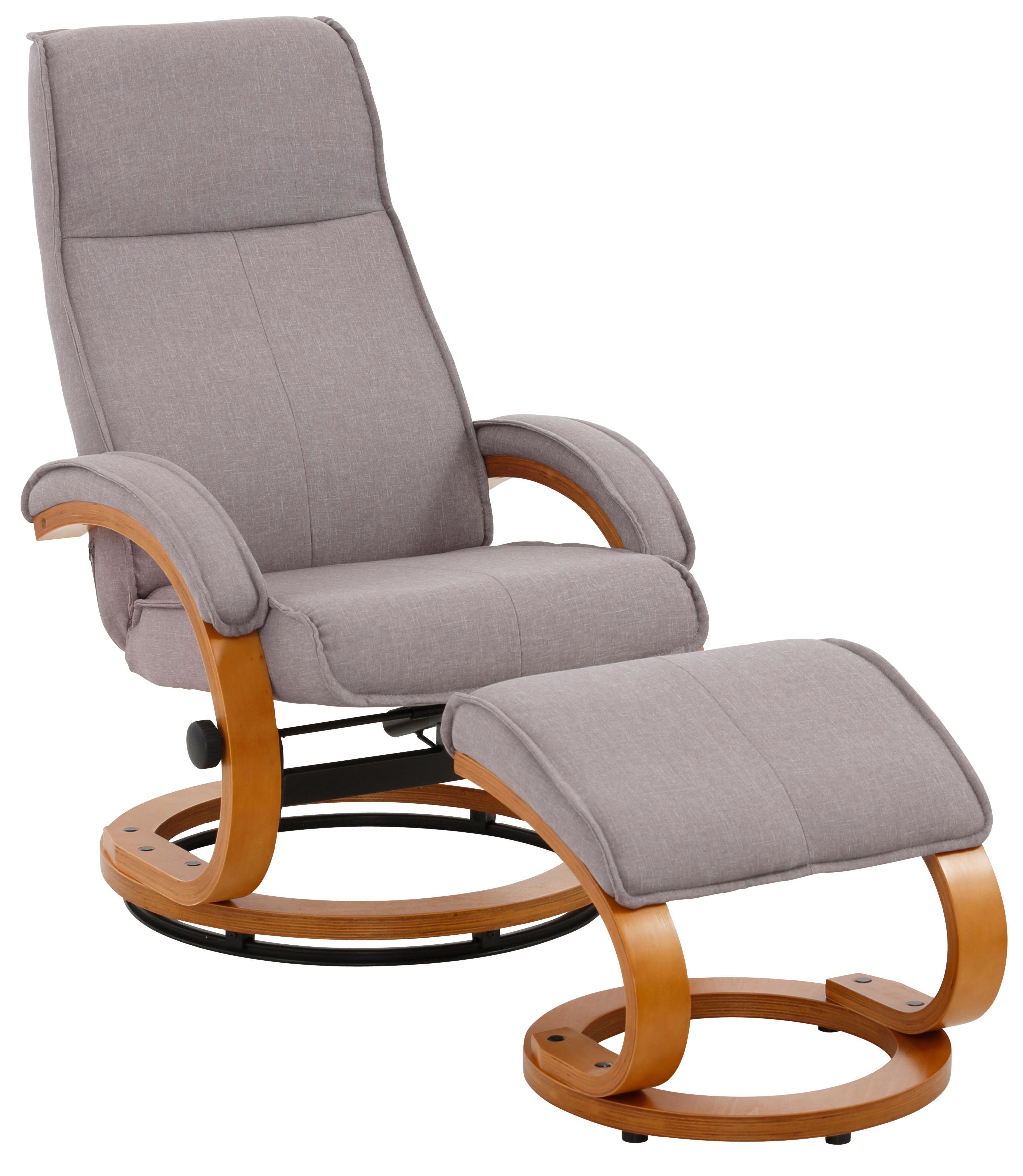 Home affaire Relaxfauteuil Paris TV-fauteuil, fauteuil met poef, woonkamer, handmatige slaapfunctie (set, 2 stuks)