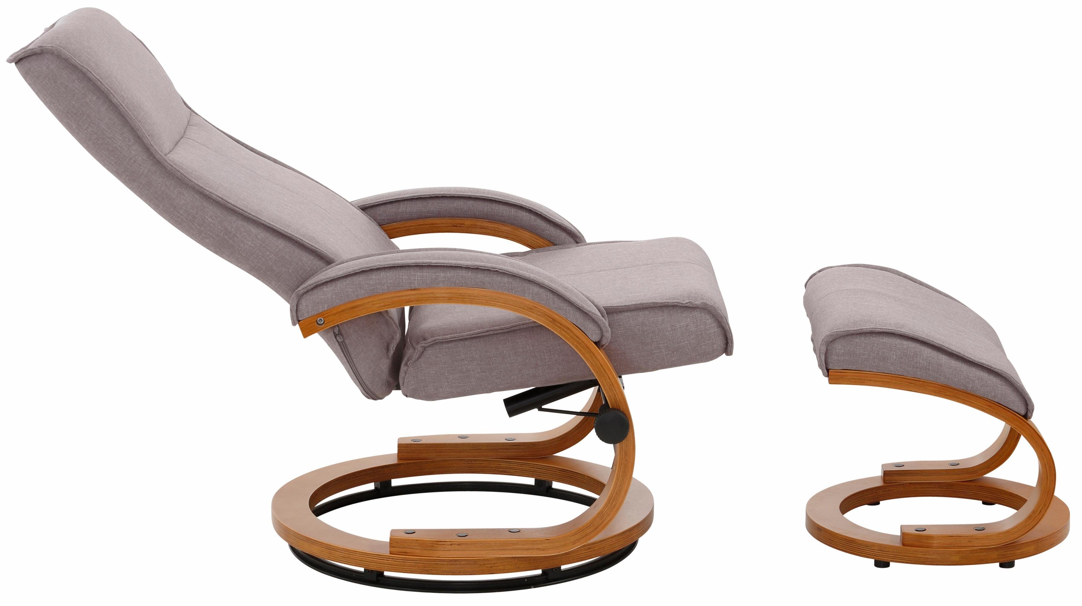 Home affaire Relaxfauteuil Paris TV-fauteuil, fauteuil met poef, woonkamer, handmatige slaapfunctie (set, 2 stuks)