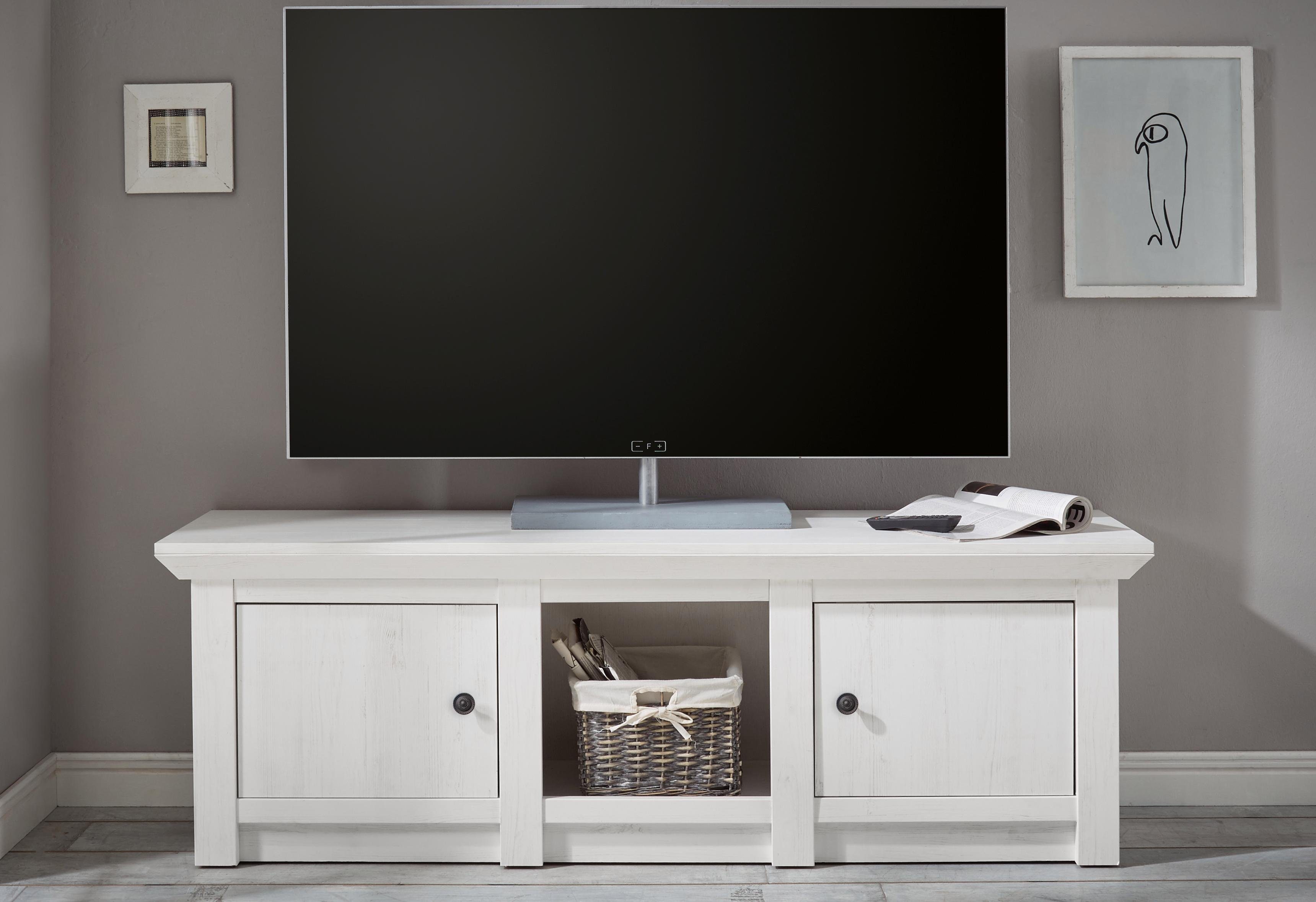 Home affaire Tv-meubel California Tv-tafel breedte 152 cm lowboards maat 152x45x51 cm wit