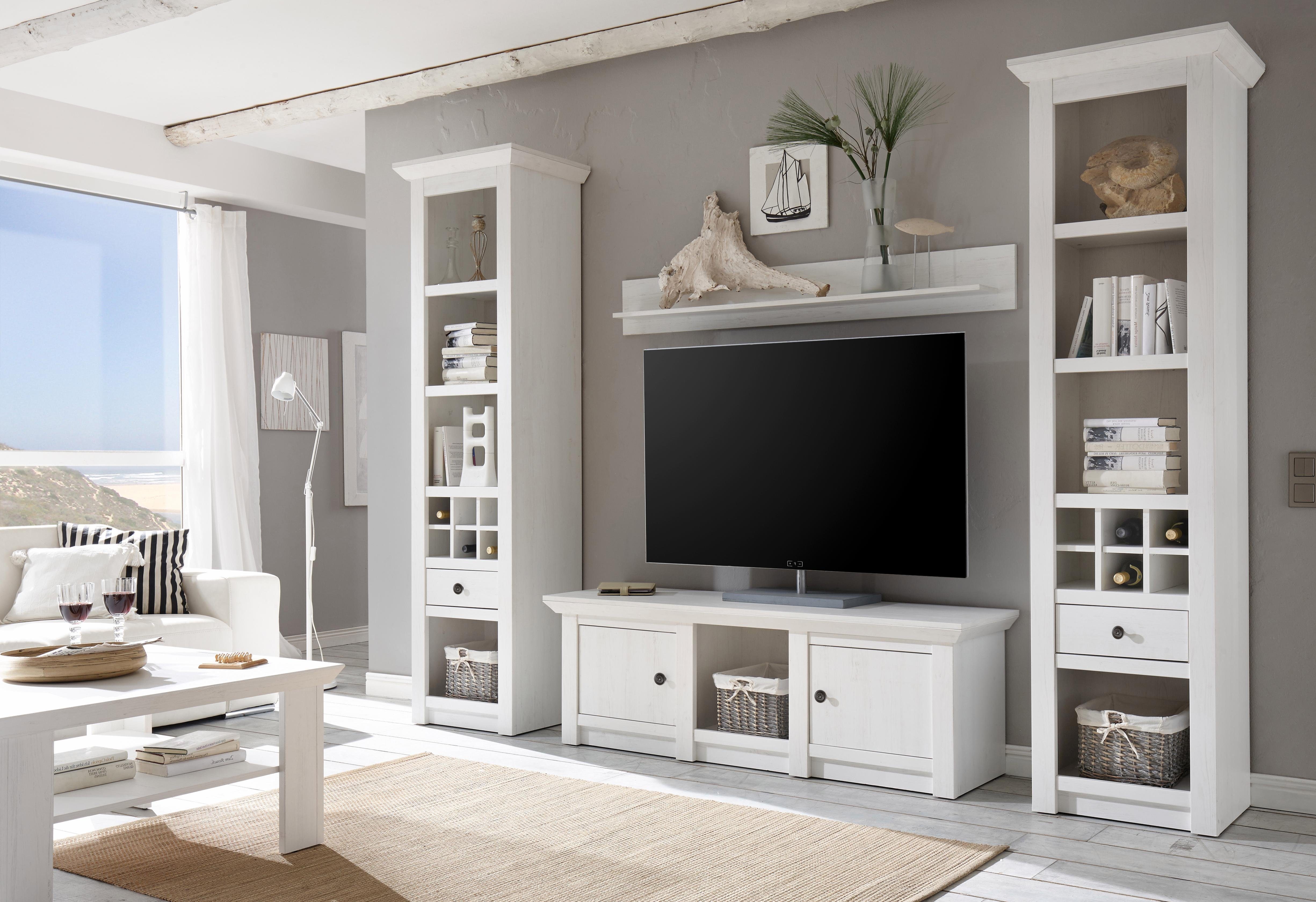Home affaire Wandmeubel California bestaand uit 2 staande rekken, tv-meubel, wandrek (set, 4-delig)
