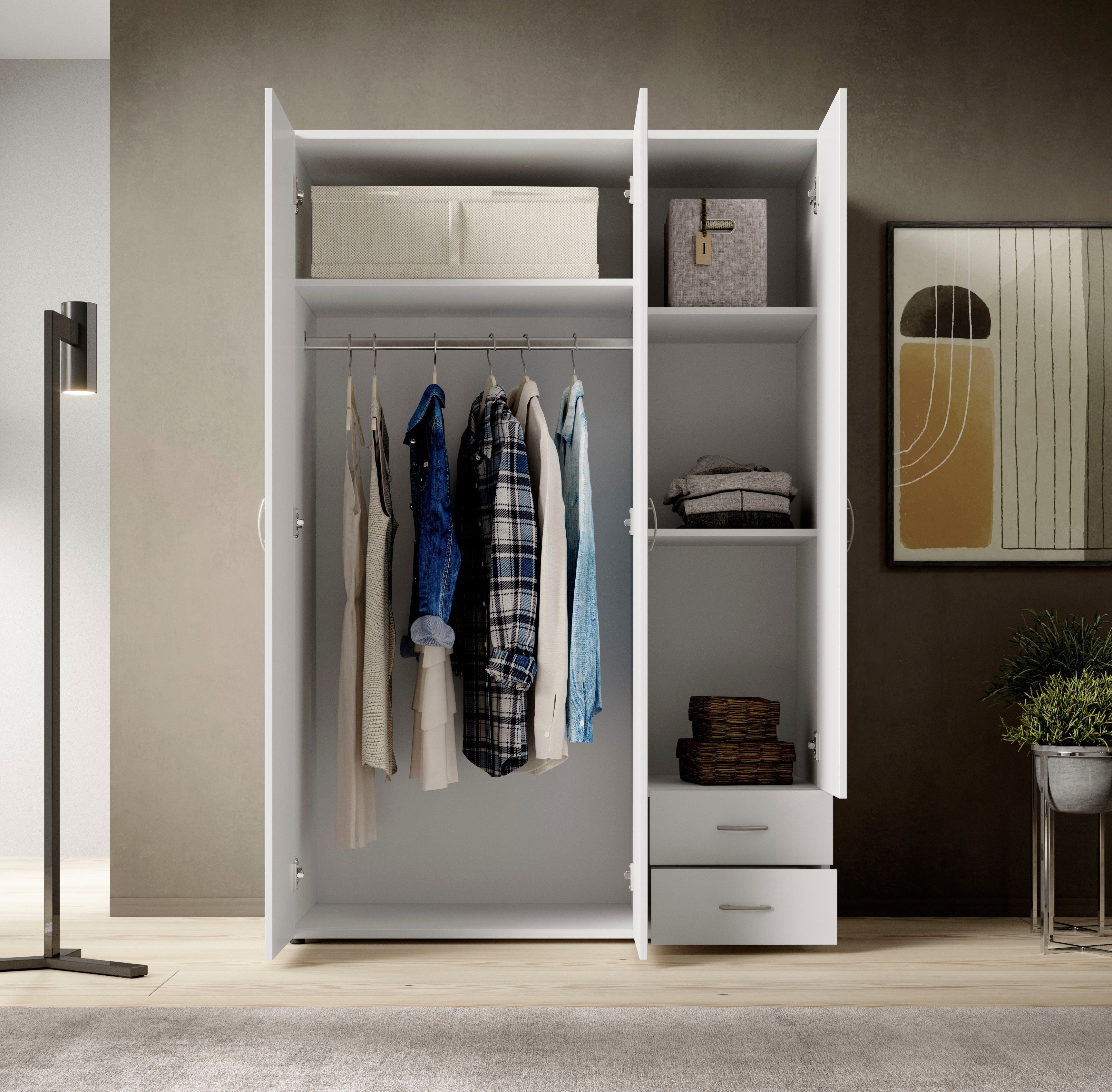 Schlafkontor Draaideurkast Base kledingkast Joe garderobekast waskast bega kast slaapkamer bestseller in 3 breedtes en 2 kleuren