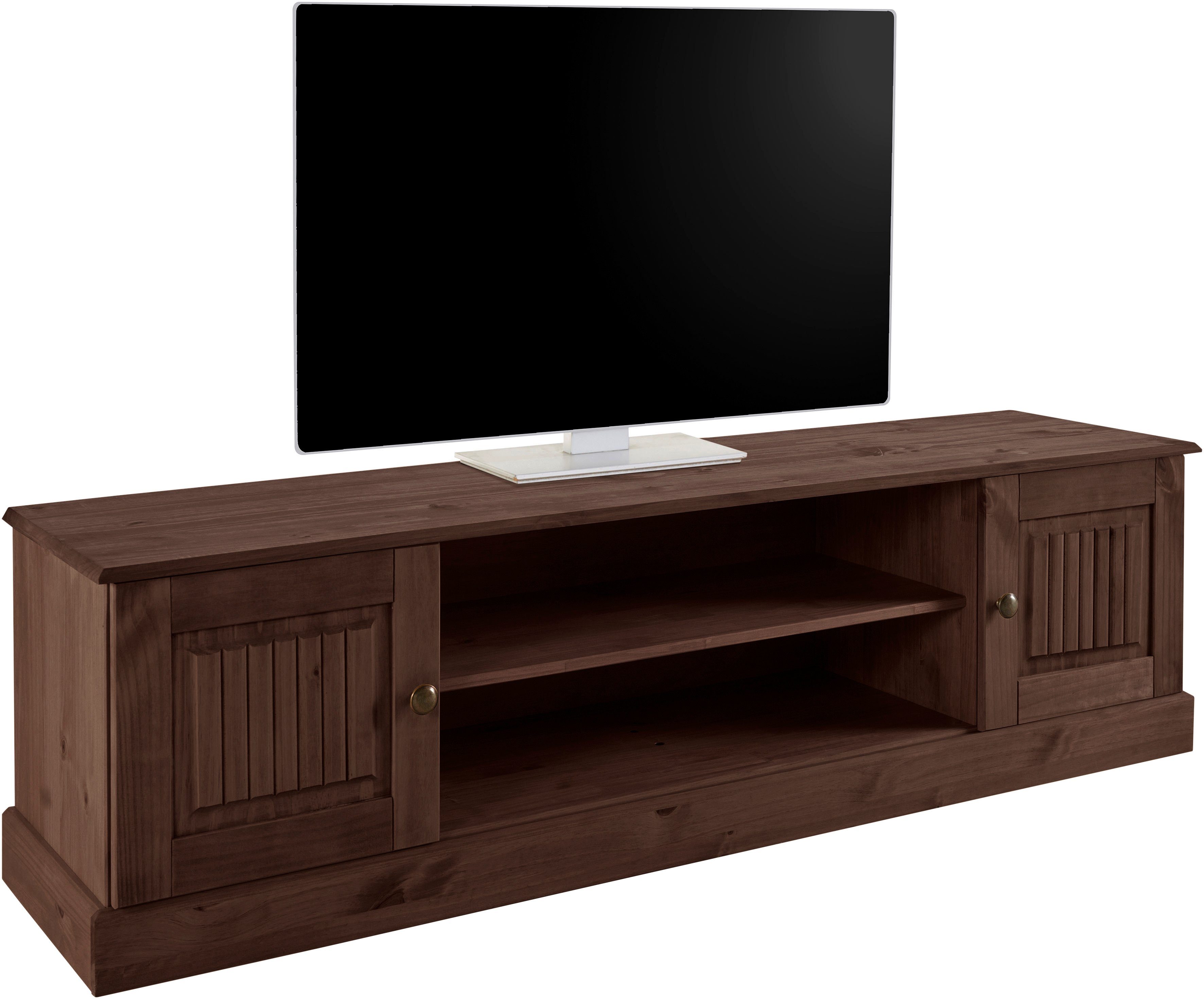 Home affaire Tv-meubel Liotta met kabeldoorgang en 1 losse plank, massief grenen