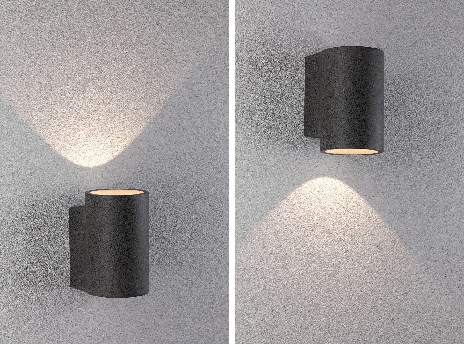 Paulmann Led-wandlamp voor buiten Concrea IP65 110x135mm 3000K 6,8W 300lm 230V zwarte zandsteen beton (1 stuk)