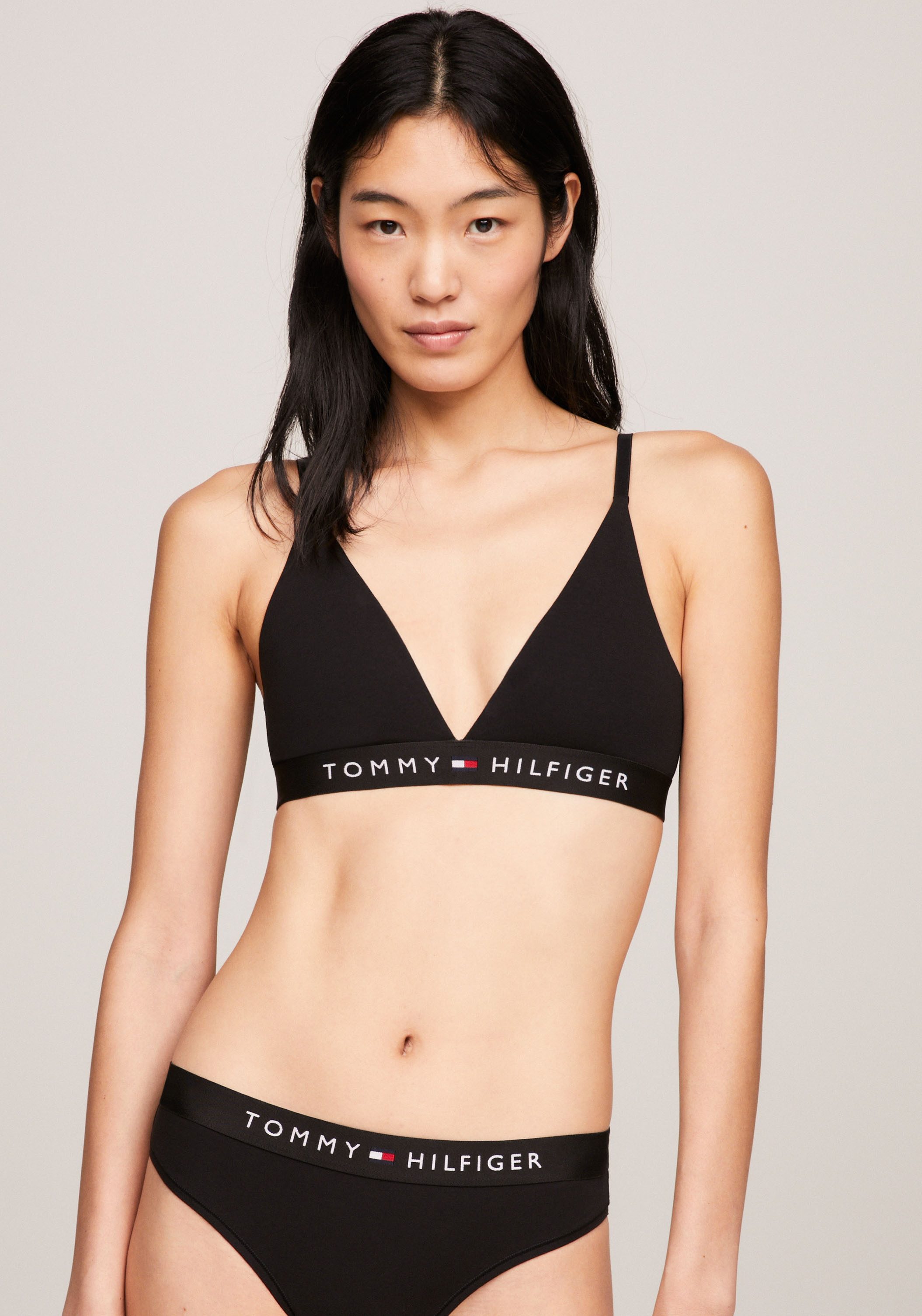 Tommy Hilfiger Underwear Bralette-bh UNLINED TRIANGLE met tommy hilfiger merklabel dames bralettes maat M zwart
