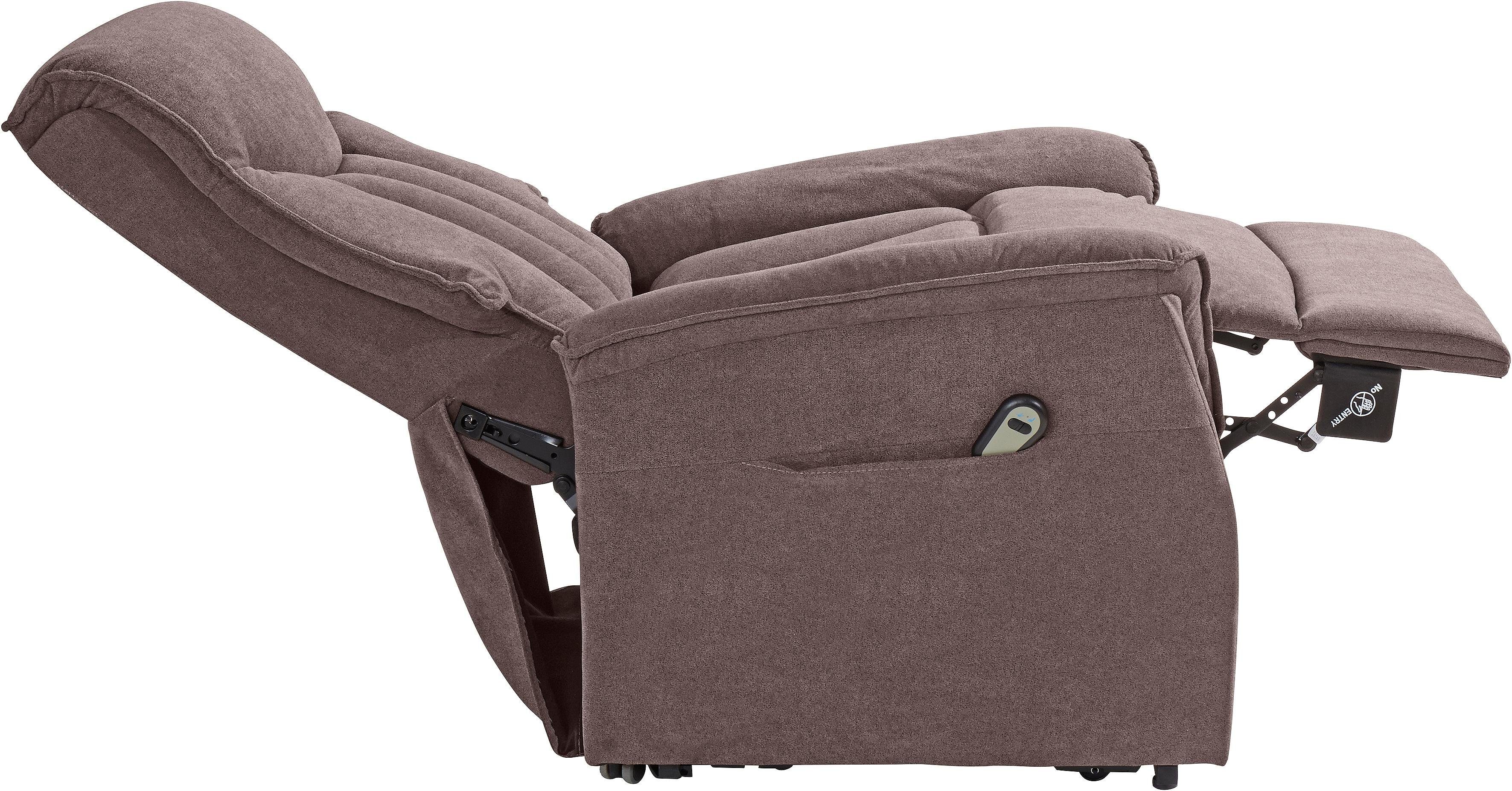 Duo Collection Relaxfauteuil Aurora XXL tot 150 kg draagvermogen, met elektrische opstahulp Relaxfunctie en pocketveren binnenvering met stalen nosagvering