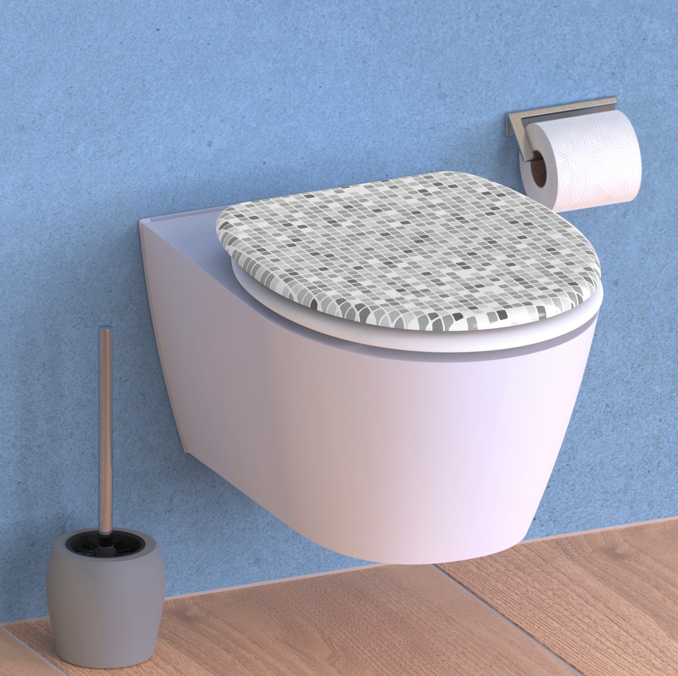 Eisl Toiletzitting Mozaïek Duroplast, softclosemechanisme, max. belasting van de toiletbril 150 kg