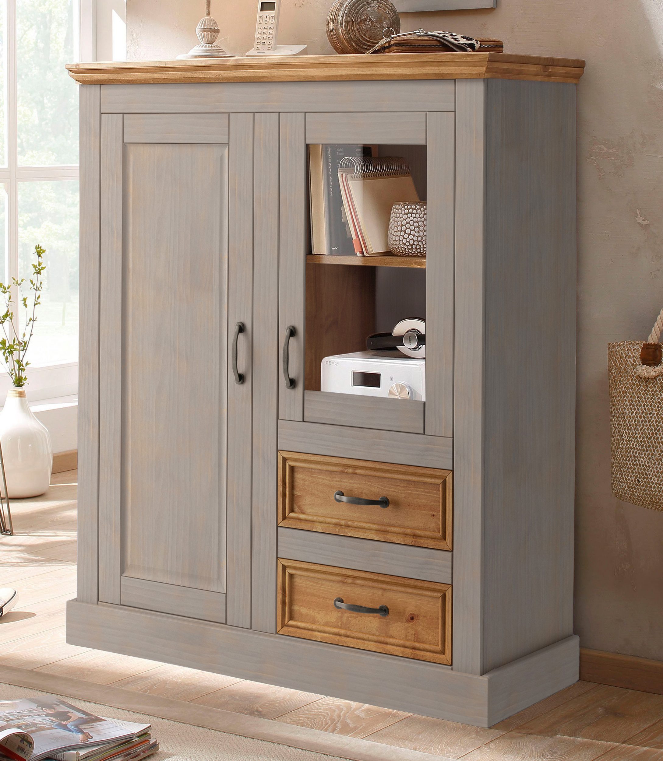 Home affaire Highboard Selma Vitrine, breedte 100 cm