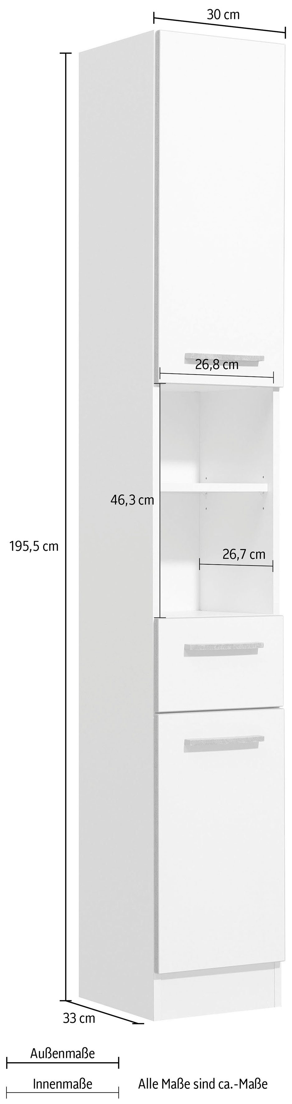 Saphir Hoge kast Quickset 953 Badkamermeubel 30 cm breed, 2 deuren, nis, 1 lade