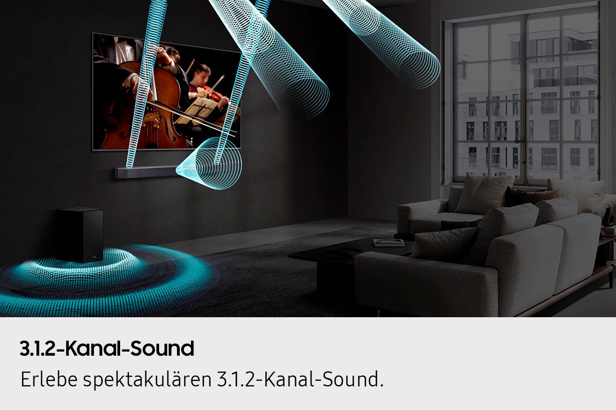 Samsung Soundbar HW-Q610GF Q-soundbar 3.1.2-kanaals surround systeem, dolby atmos i dts:x, adaptief geluid