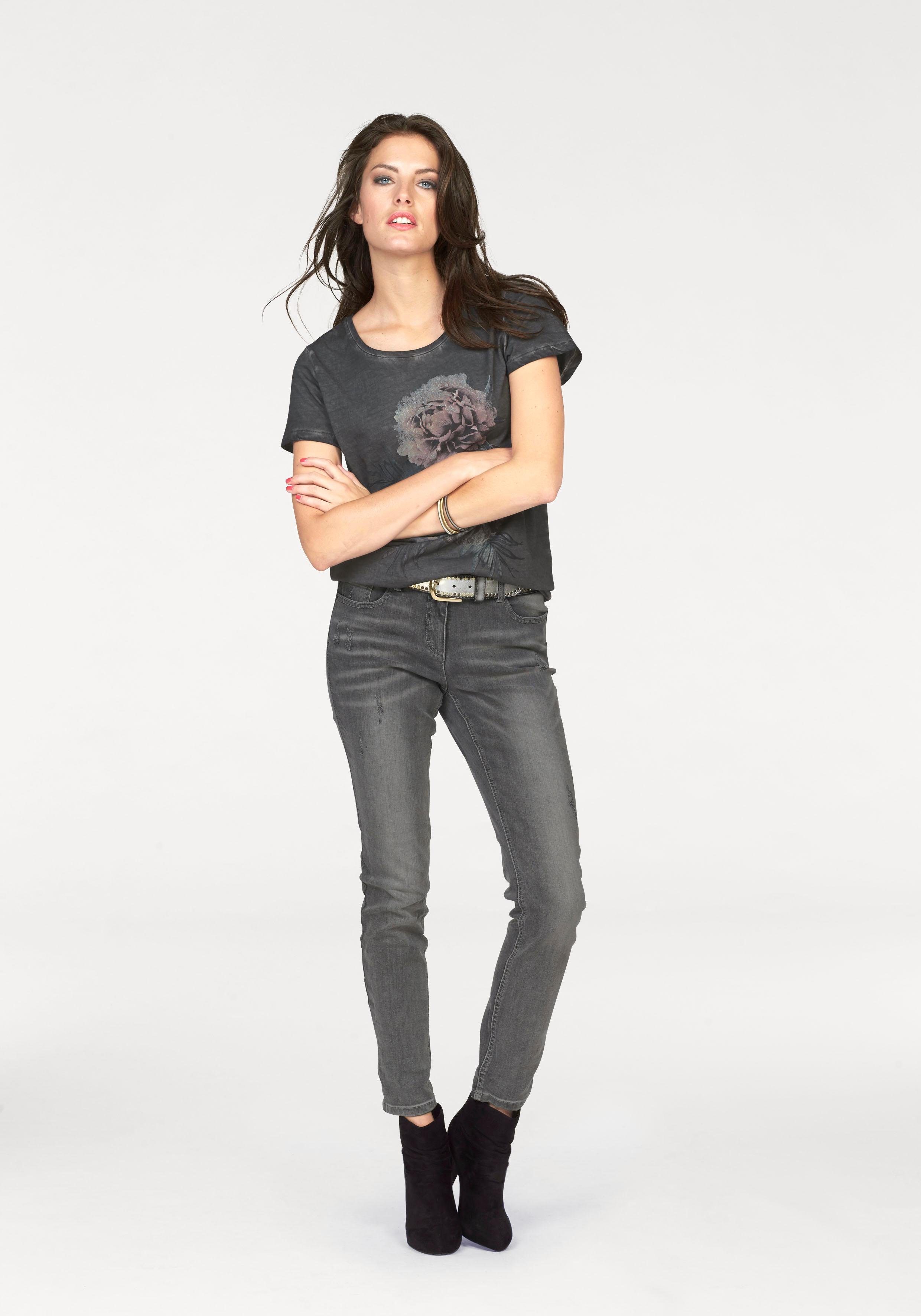 Aniston CASUAL T-shirt met oil-dyed-wassing