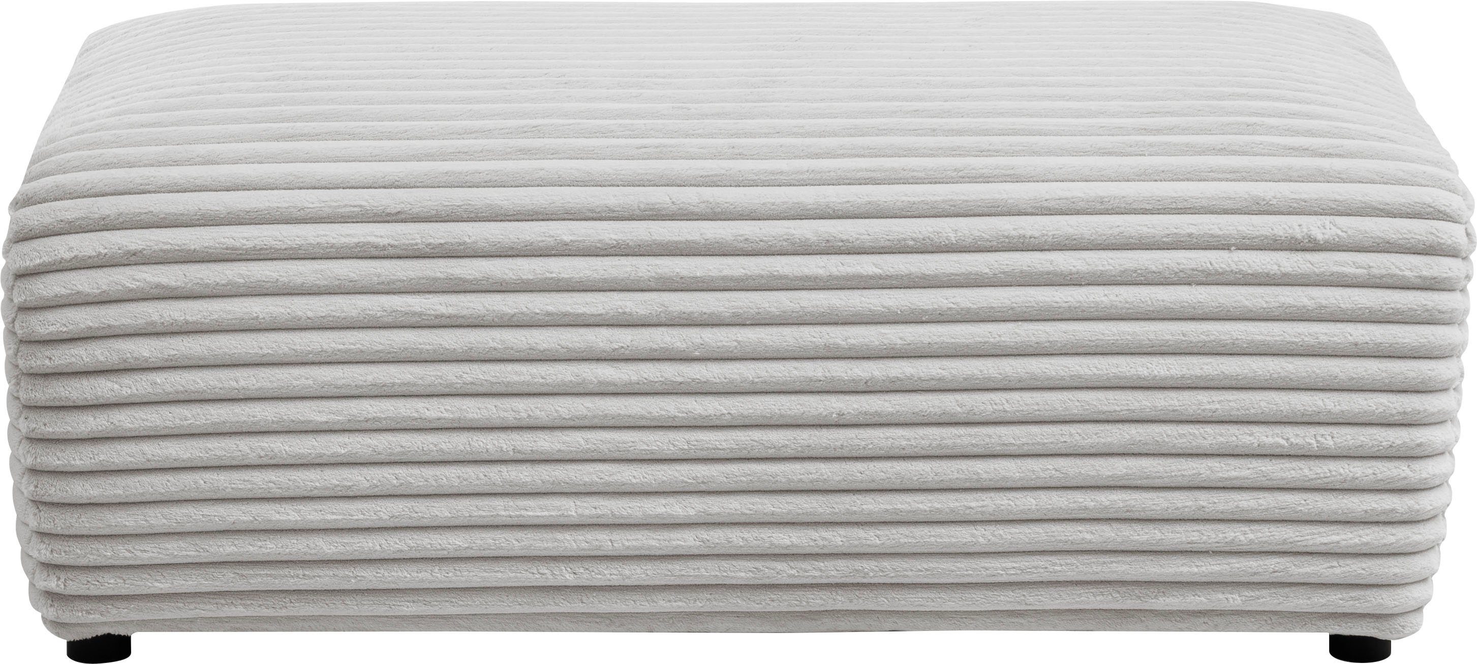 andas Hocker BAKELS, gestoffeerde poef in cord of bouclé stof