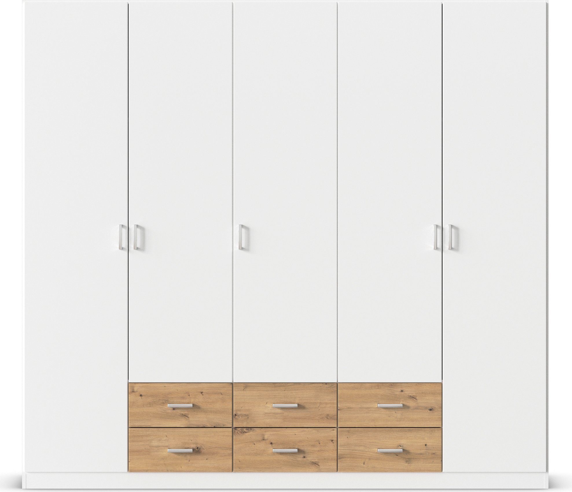 rauch Draaideurkast Kledingkast kast garderobe linnenkast GAMMA in 3 breedtes met 6 lades, in eenvoudig design topseller made in germany