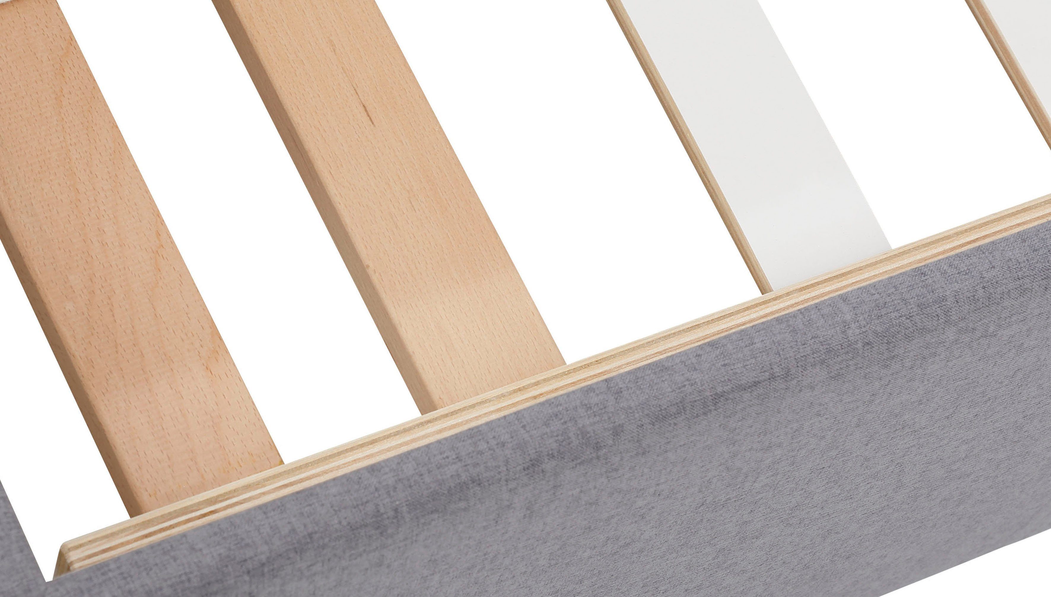 Lüttenhütt Gestoffeerd bed Endres met bedkist, naar keuze zonder matras/lattenbodem of incl. matras
