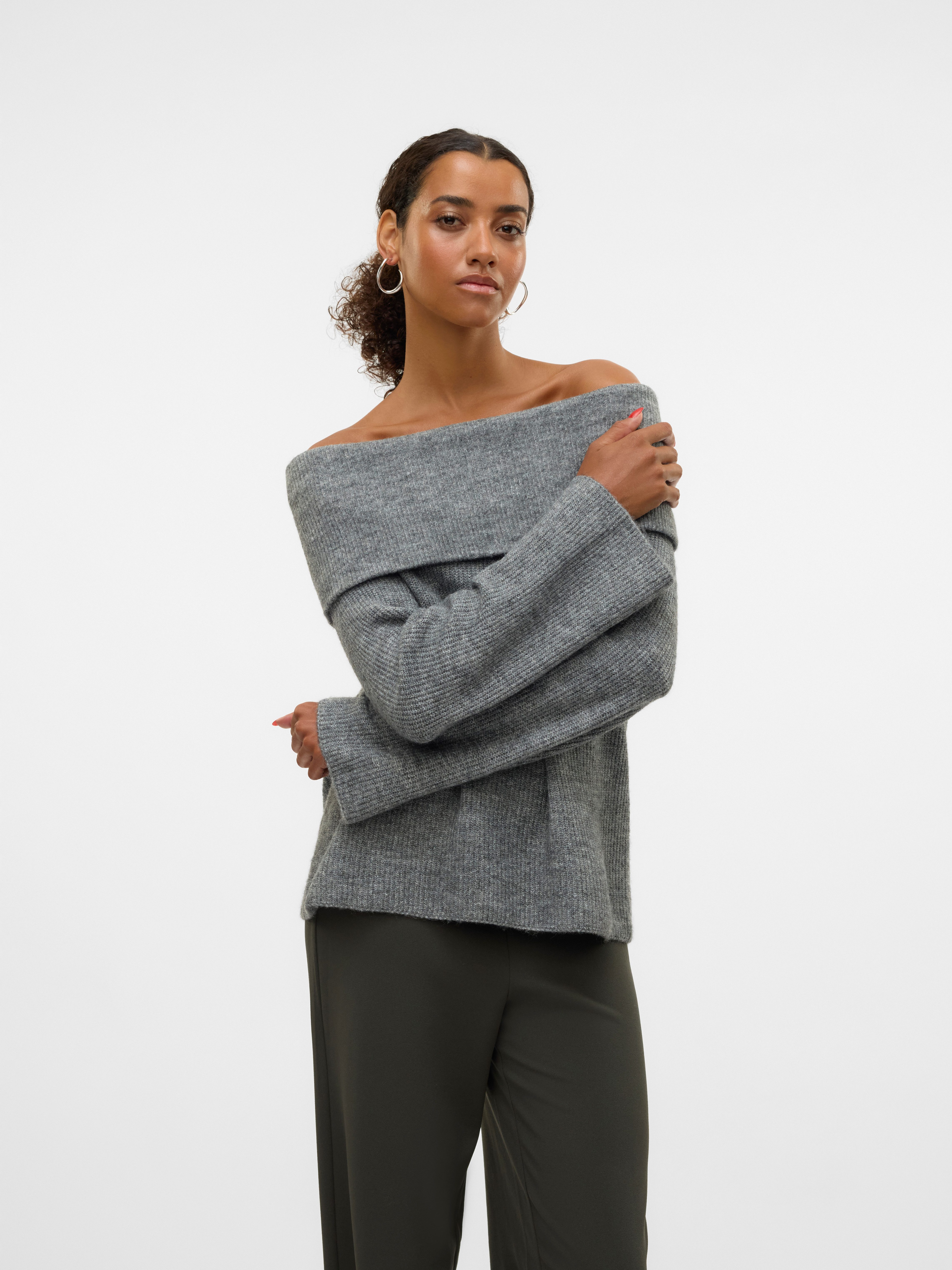 Vero Moda Gebreide trui VMERA LS OFF SHOULDER PULLOVER GA NOOS