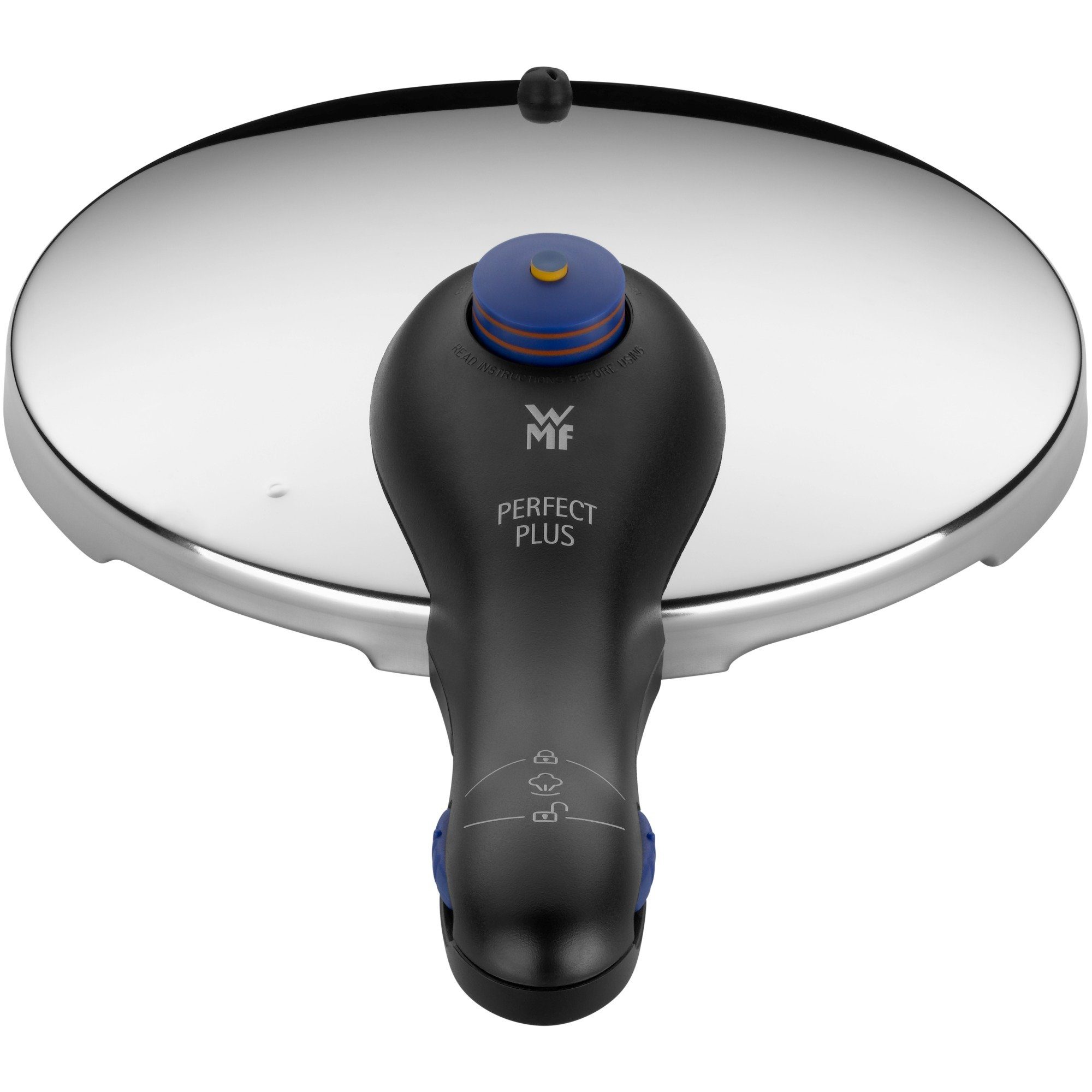 WMF Snelkookpan Perfect Plus Stoompan met een afneembare dekselgreep, inductie